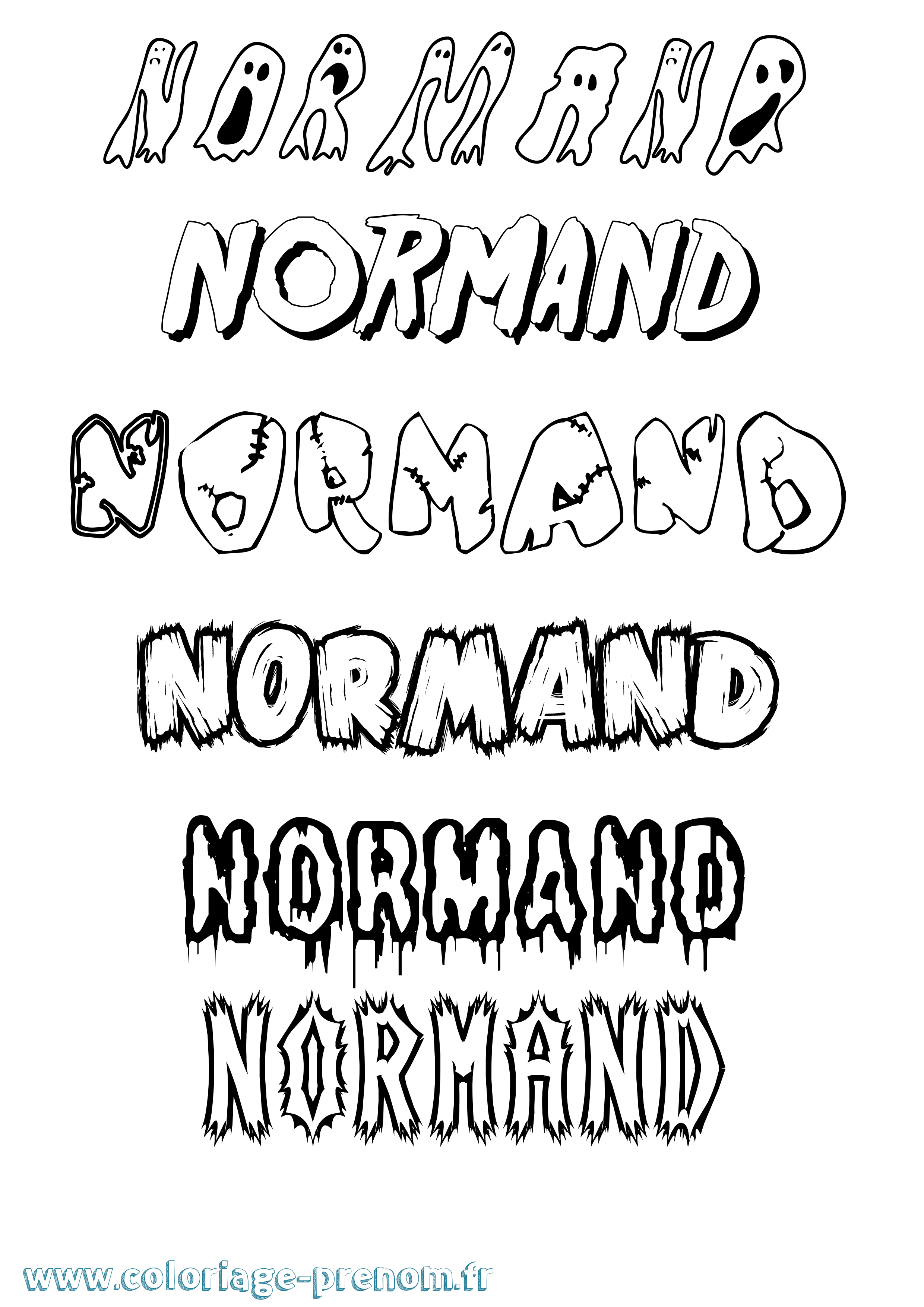 Coloriage Normand Frisson Coloriage prénom Normand Frisson