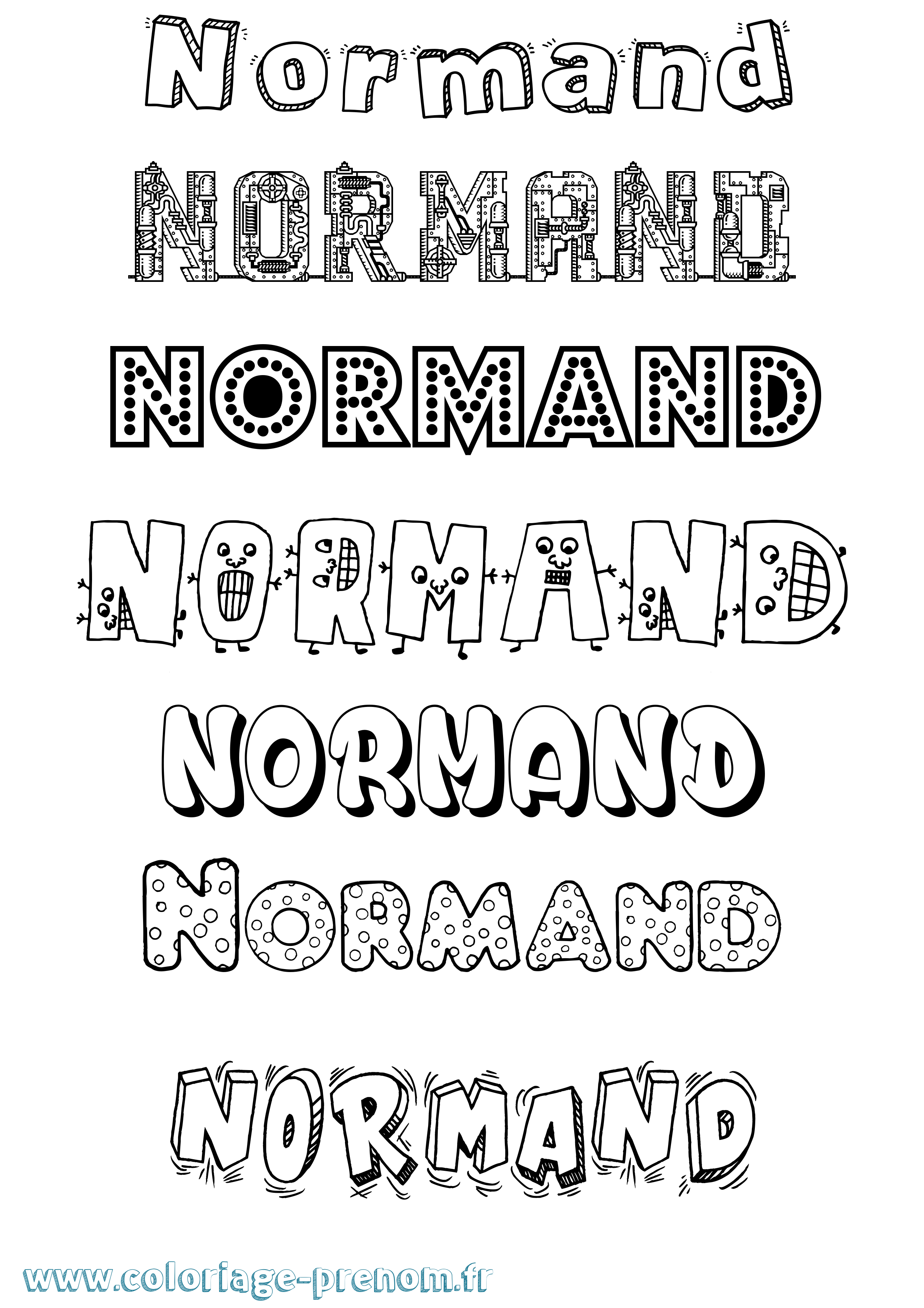 Coloriage Normand Fun Coloriage prénom Normand Fun