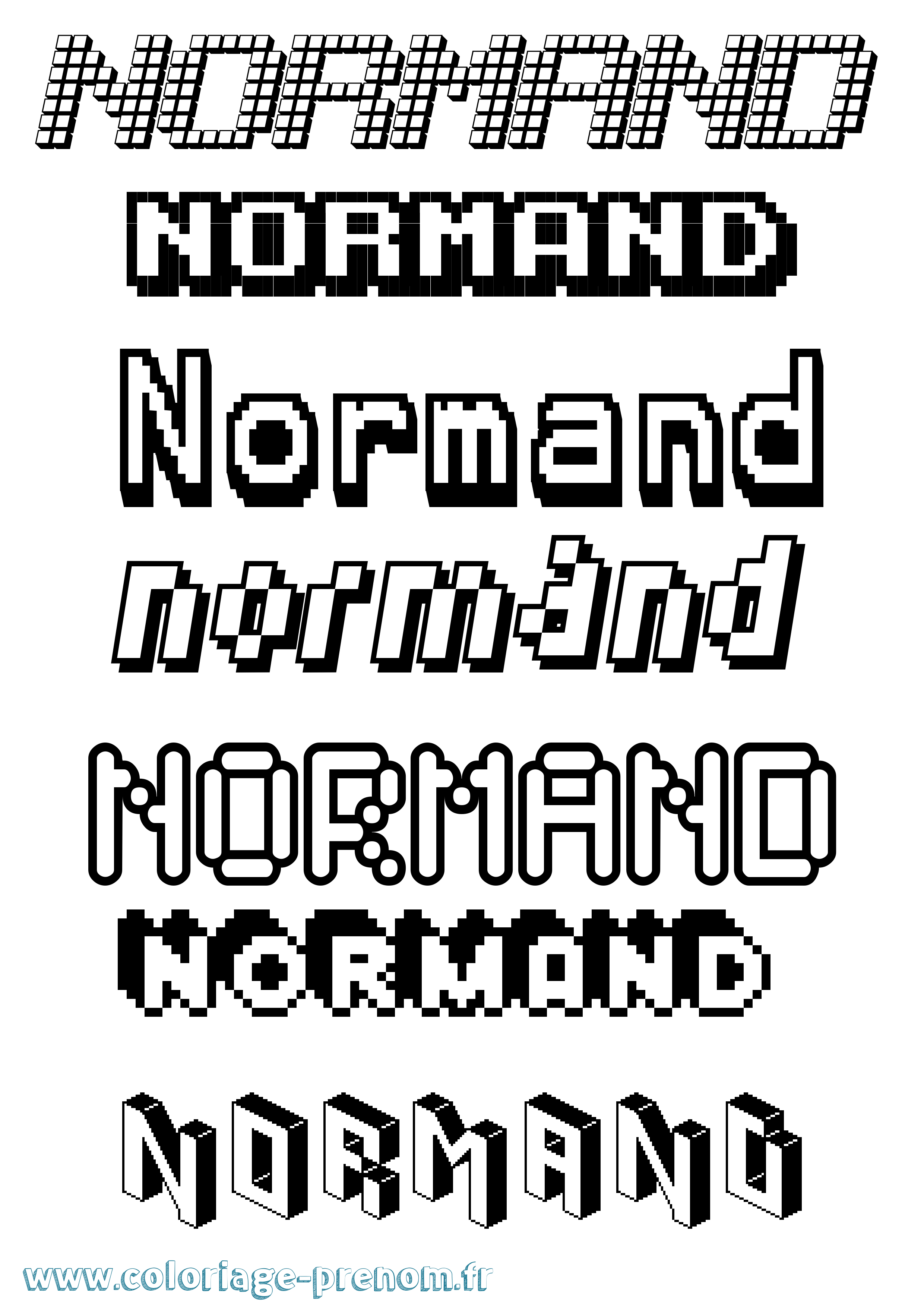 Coloriage Normand Pixel Coloriage prénom Normand Pixel