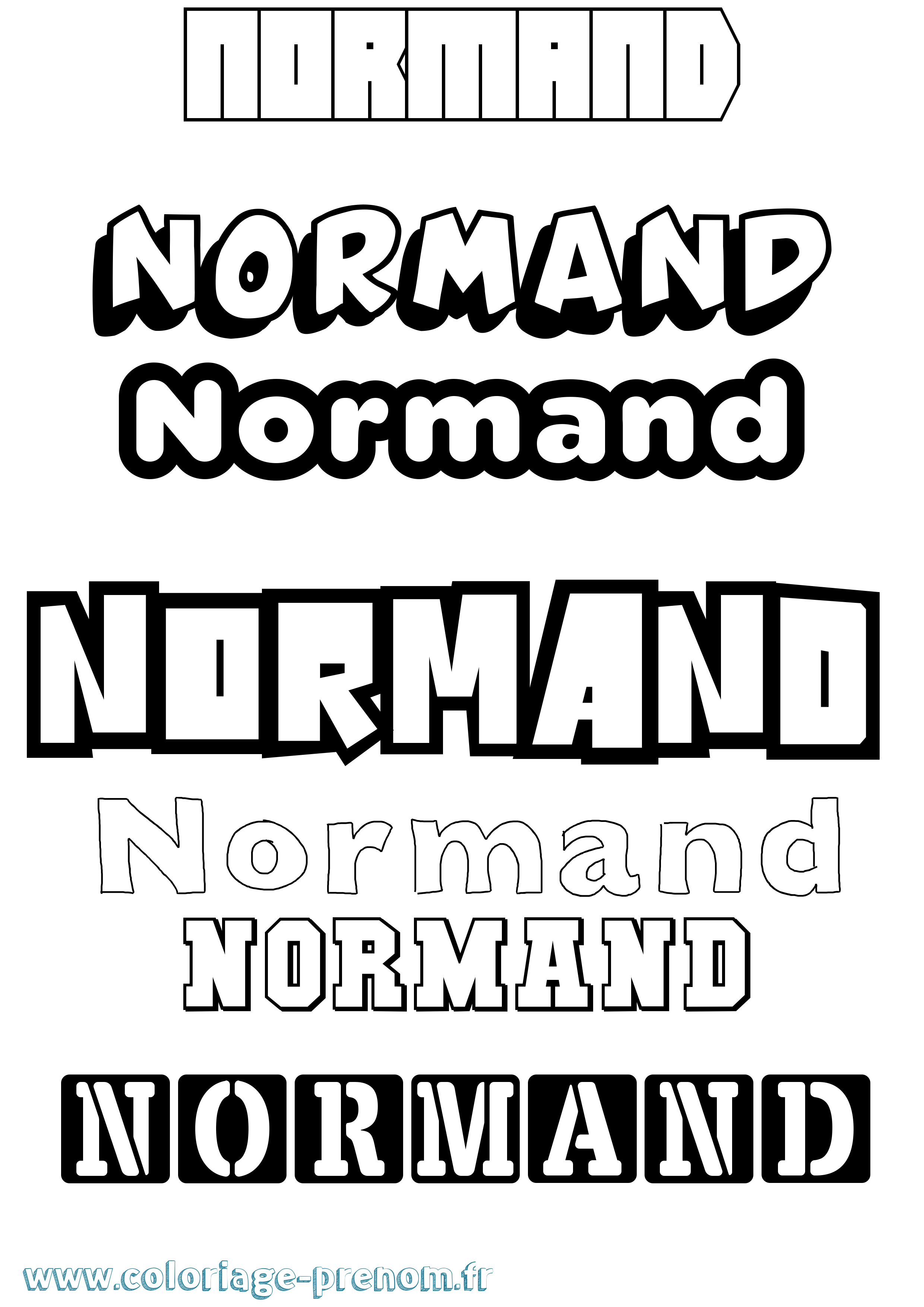 Coloriage Normand Simple Coloriage prénom Normand Simple