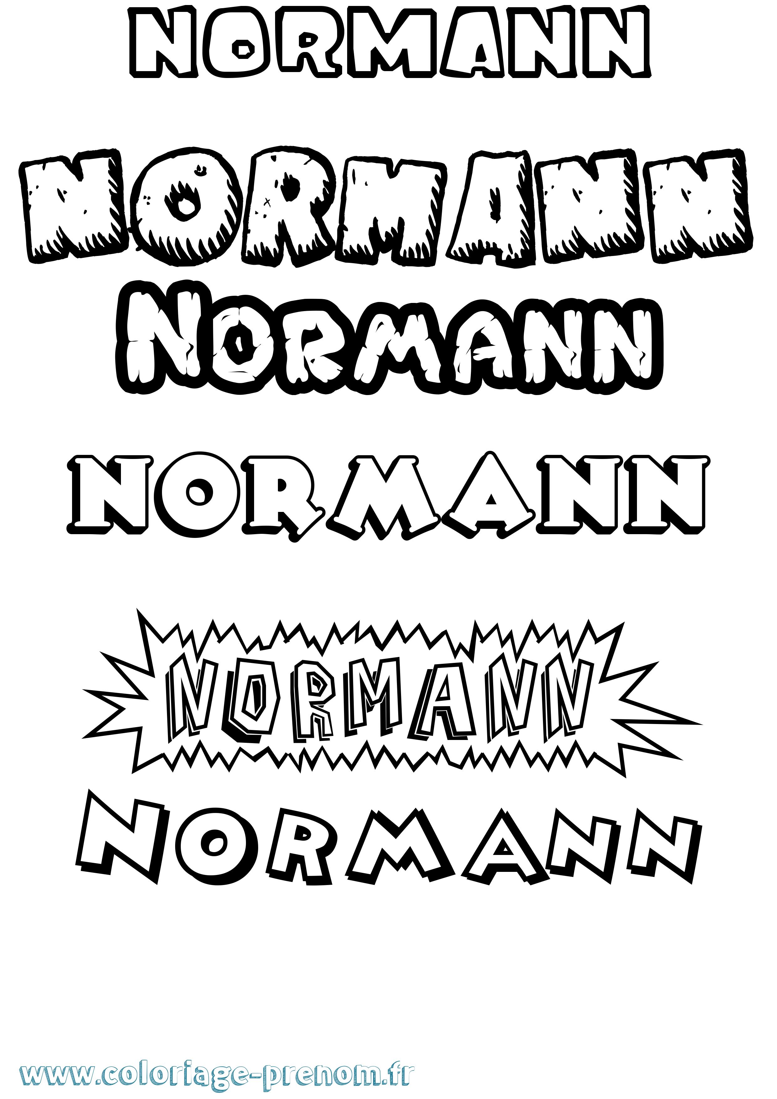 Coloriage Normann Dessin Animé Coloriage prénom Normann Dessin Animé