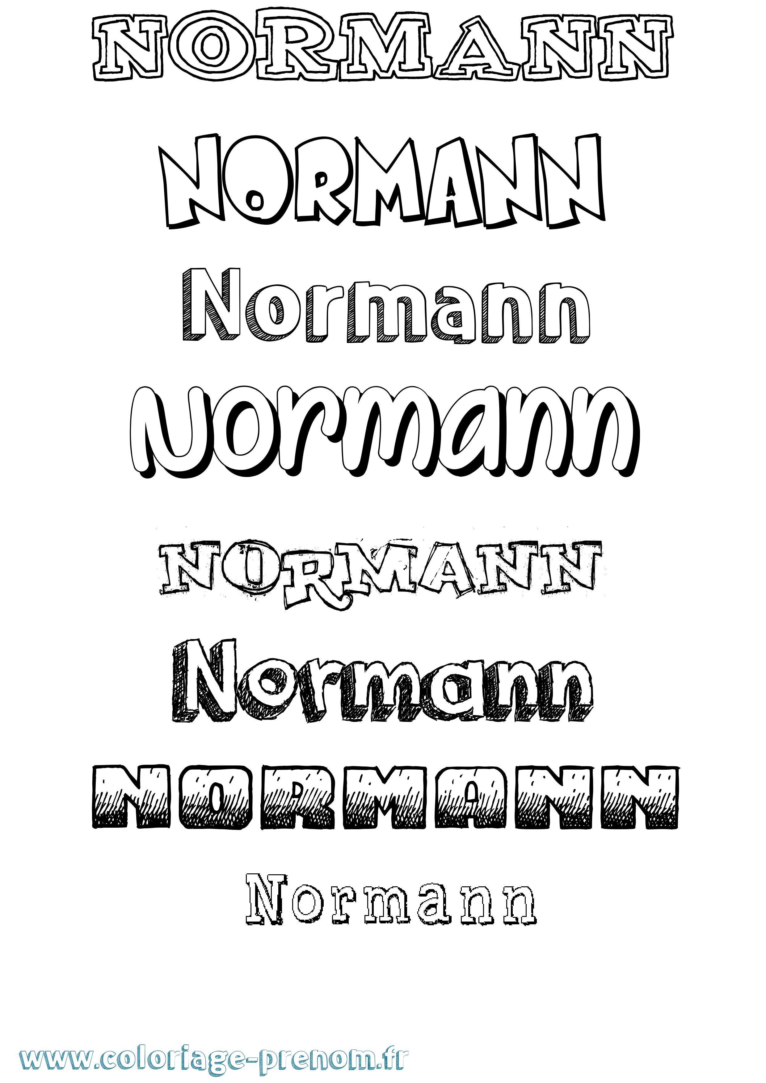 Coloriage Normann Dessiné Coloriage prénom Normann Dessiné