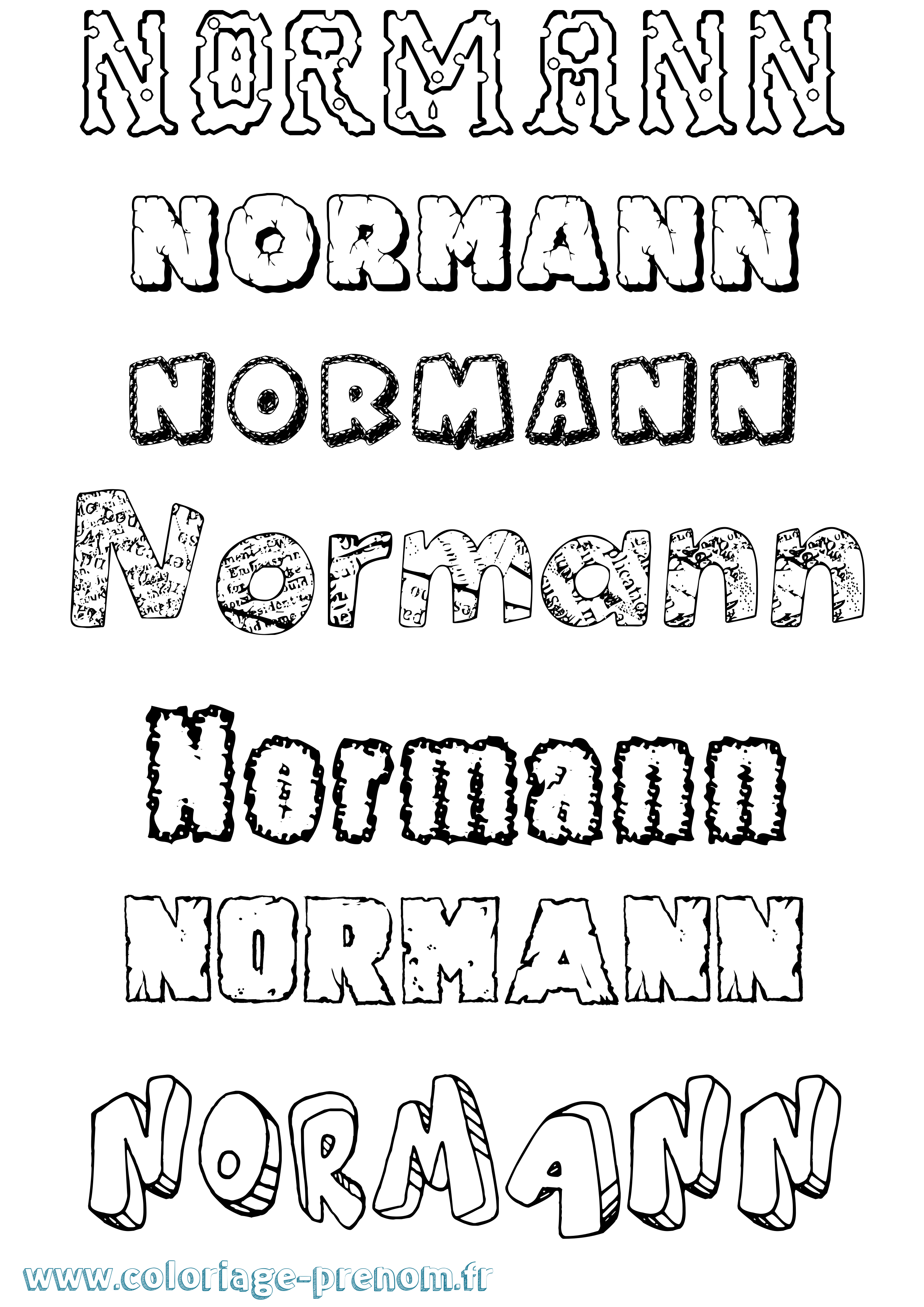 Coloriage Normann Destructuré Coloriage prénom Normann Destructuré