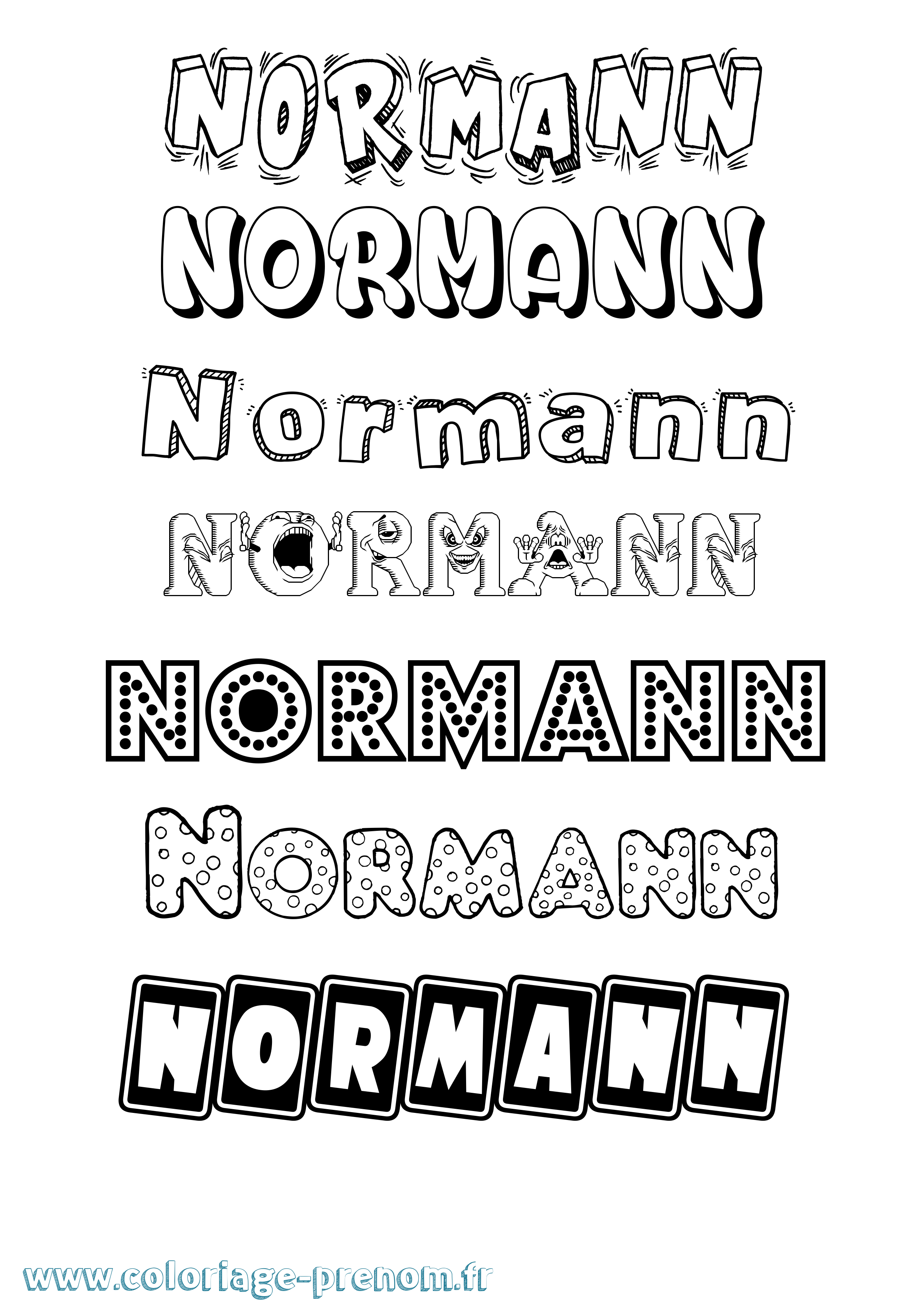 Coloriage Normann Fun Coloriage prénom Normann Fun