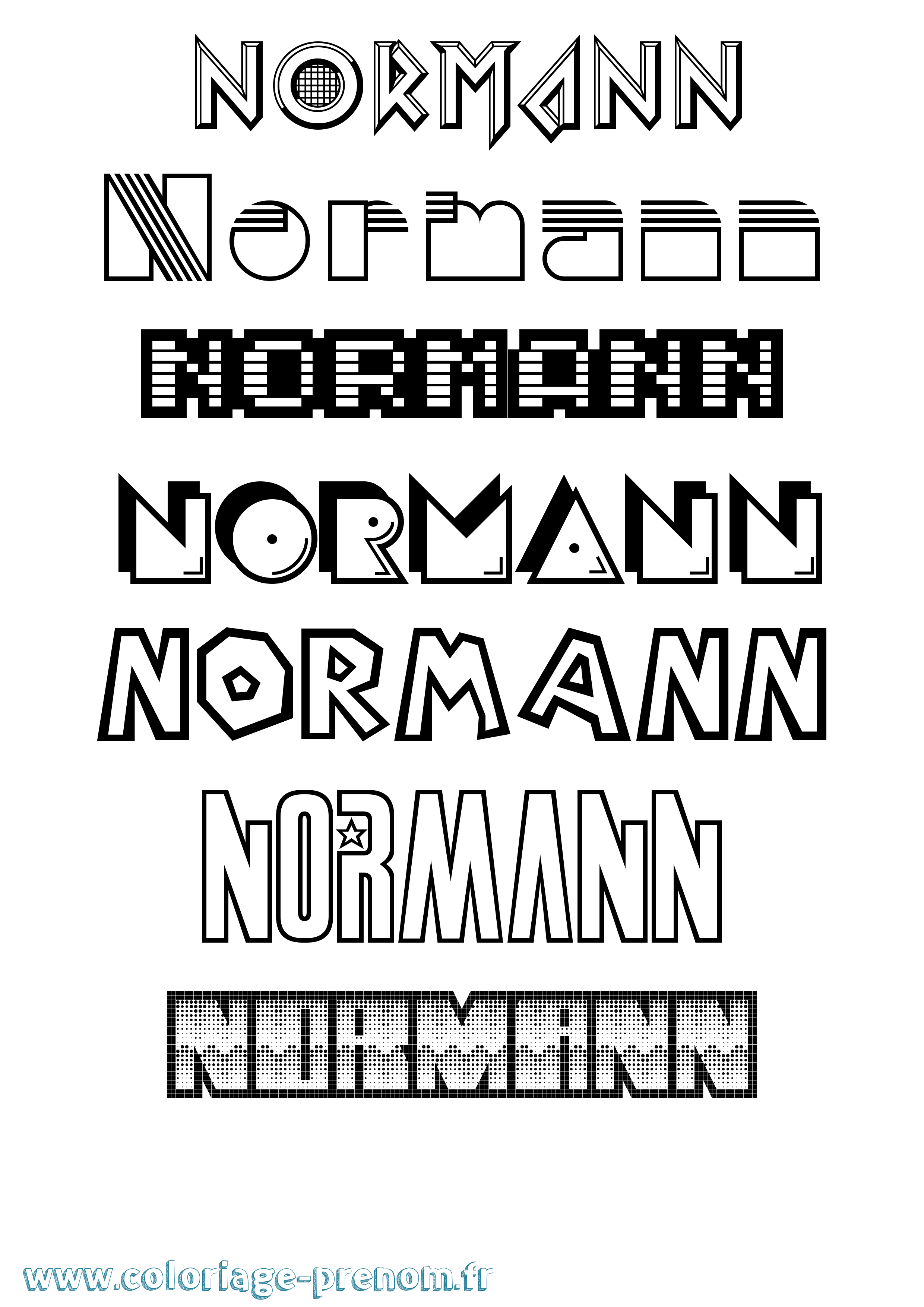 Coloriage Normann Jeux Vidéos Coloriage prénom Normann Jeux Vidéos