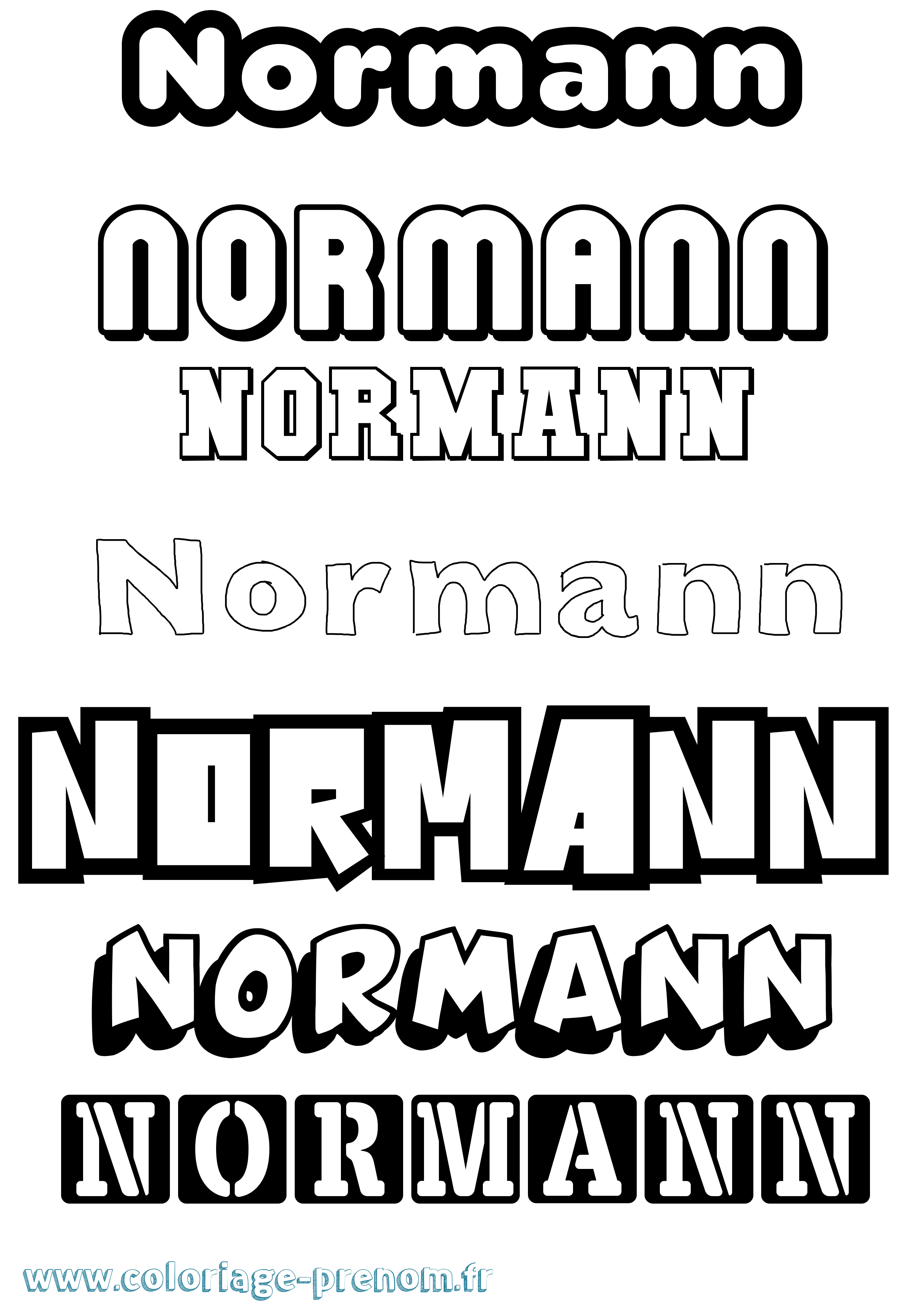 Coloriage Normann Simple Coloriage prénom Normann Simple