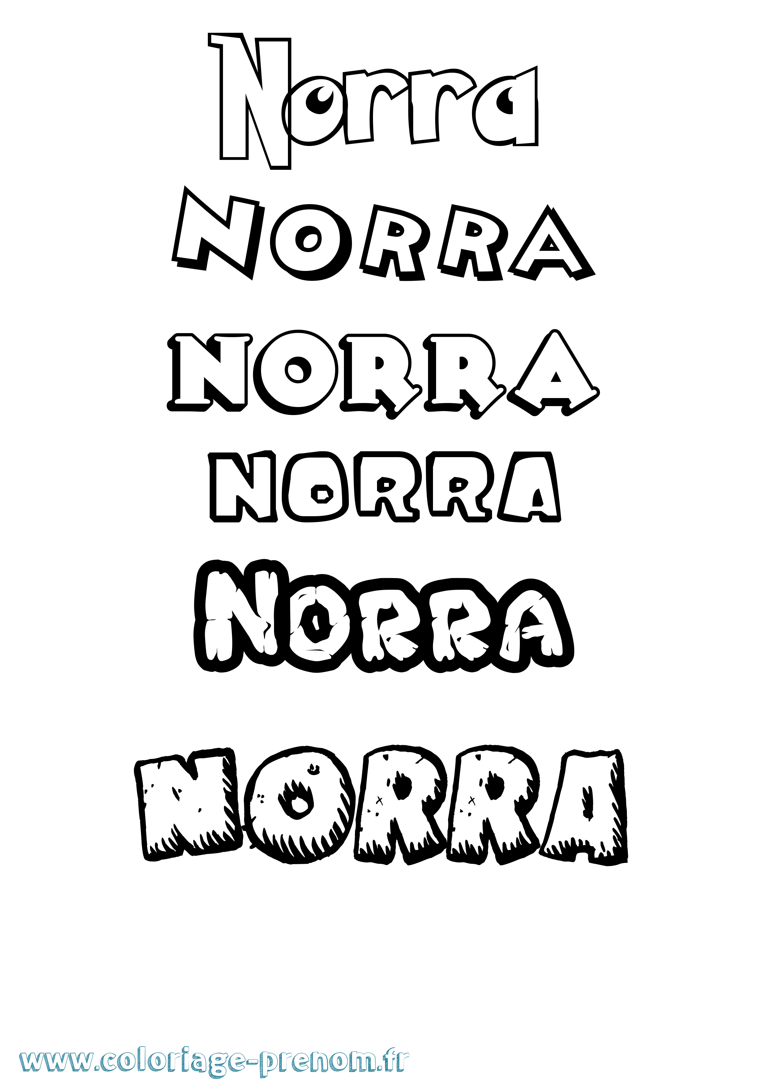 Coloriage Norra Dessin Animé Coloriage prénom Norra Dessin Animé