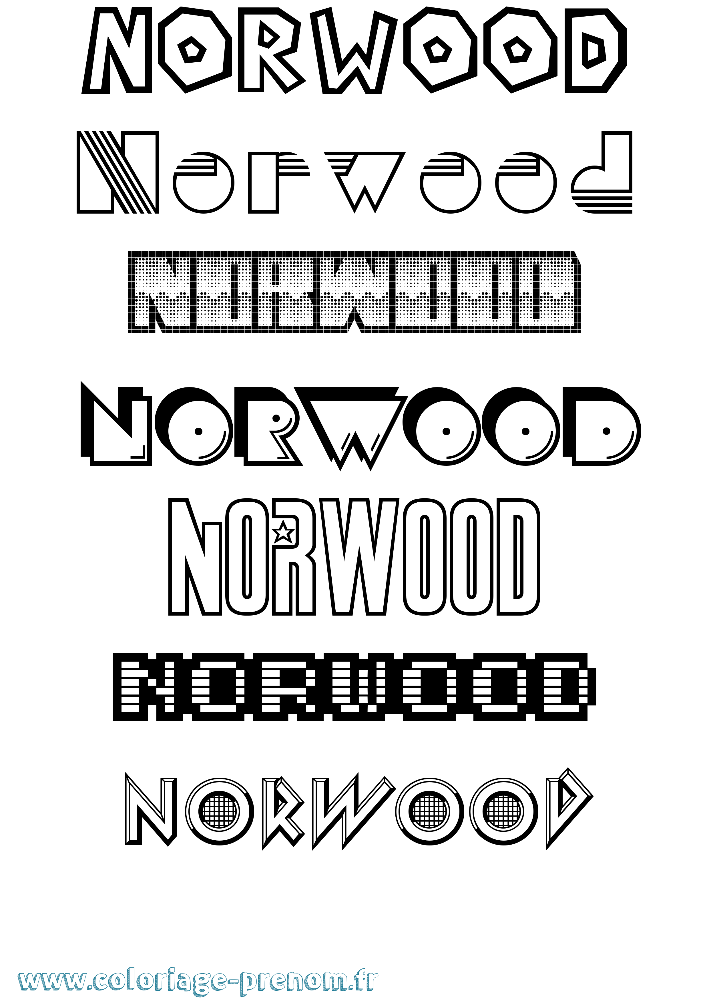 Coloriage Norwood Jeux Vidéos Coloriage prénom Norwood Jeux Vidéos