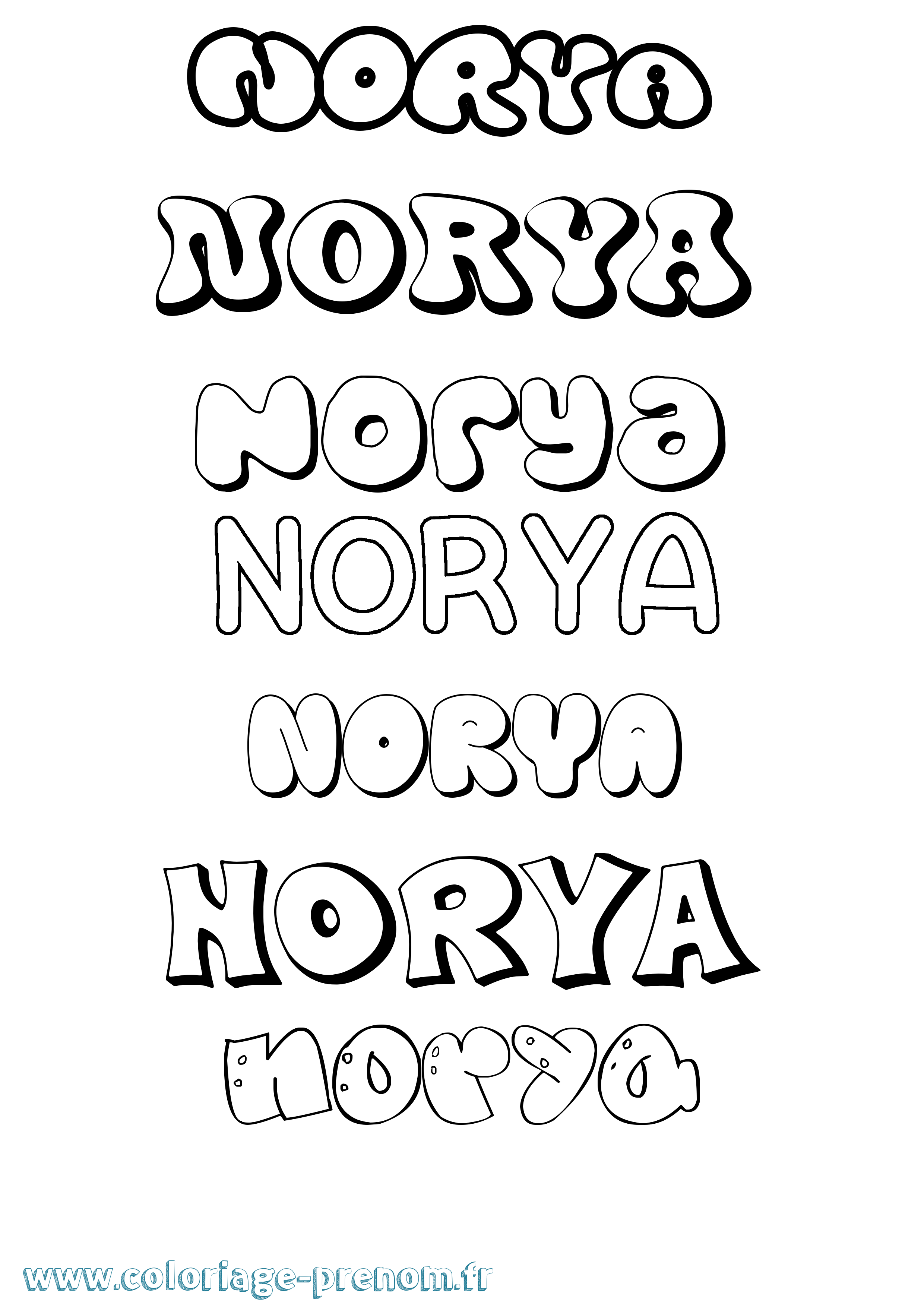 Coloriage Norya Bubble Coloriage prénom Norya Bubble