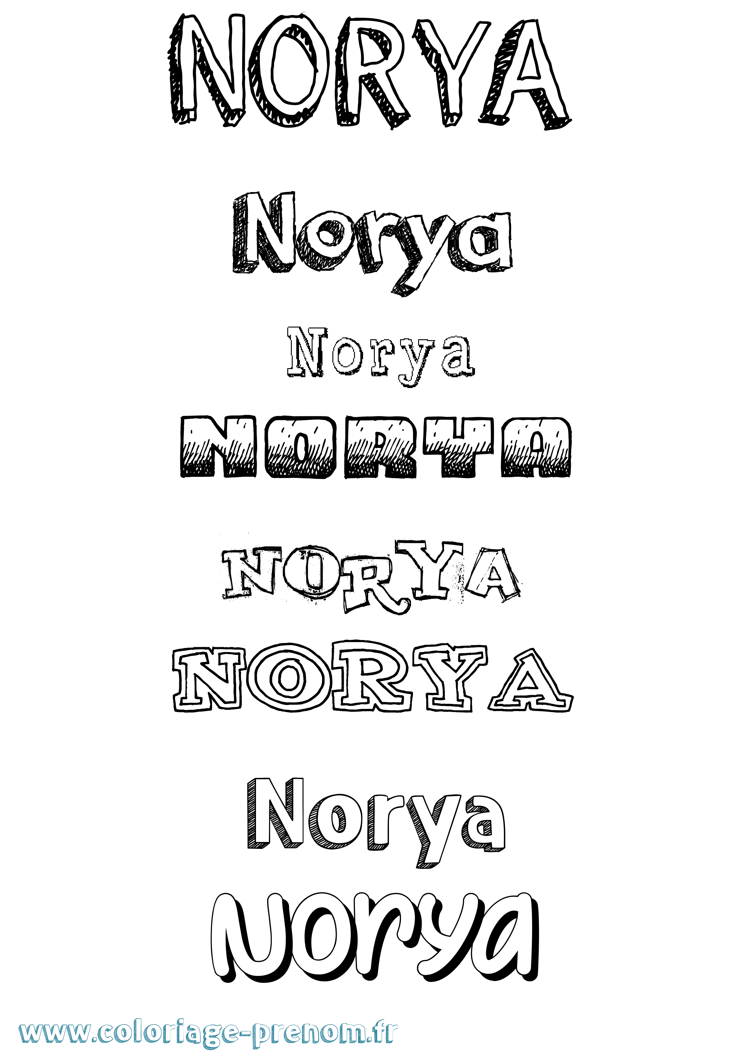 Coloriage Norya Dessiné Coloriage prénom Norya Dessiné