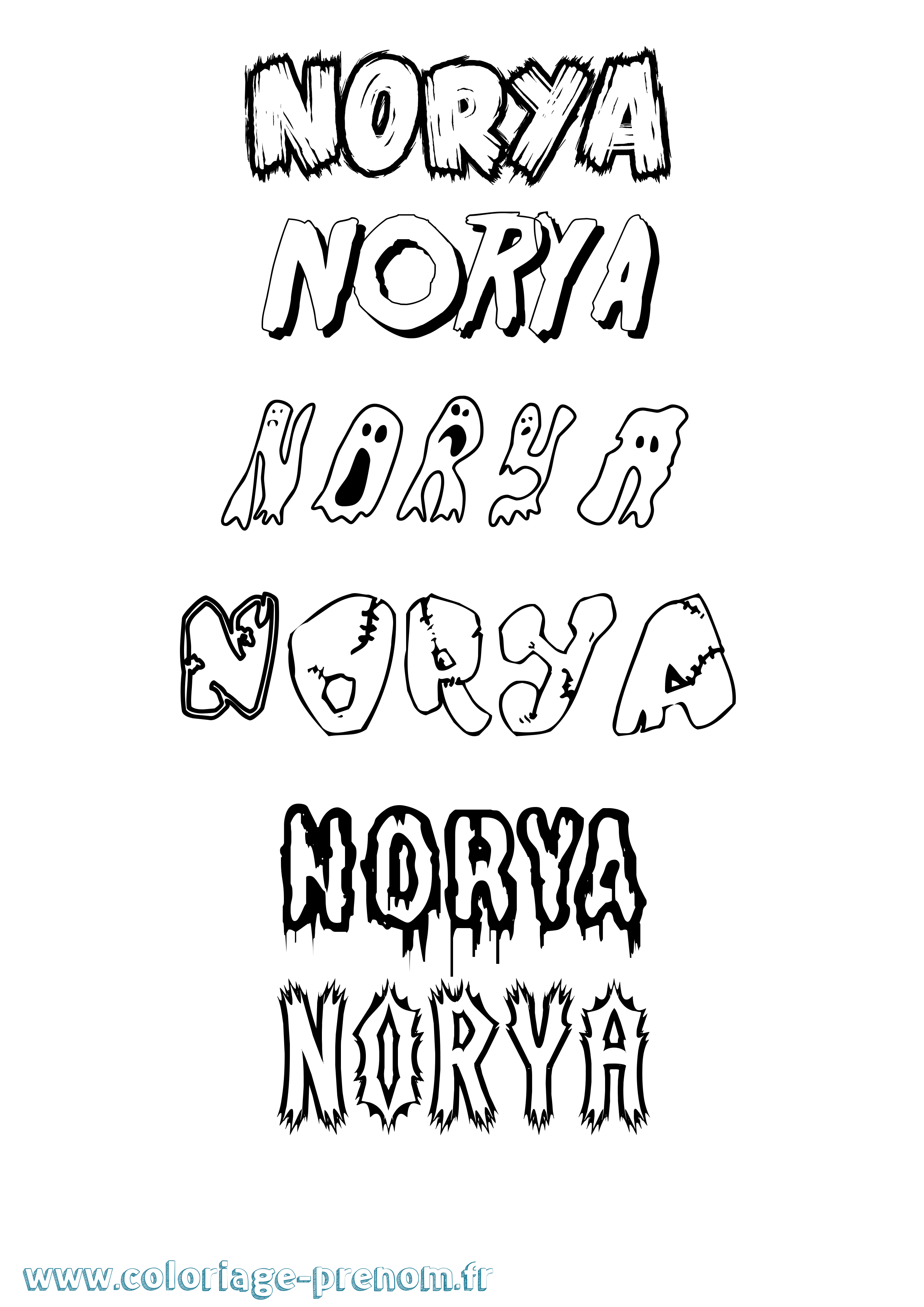 Coloriage Norya Frisson Coloriage prénom Norya Frisson
