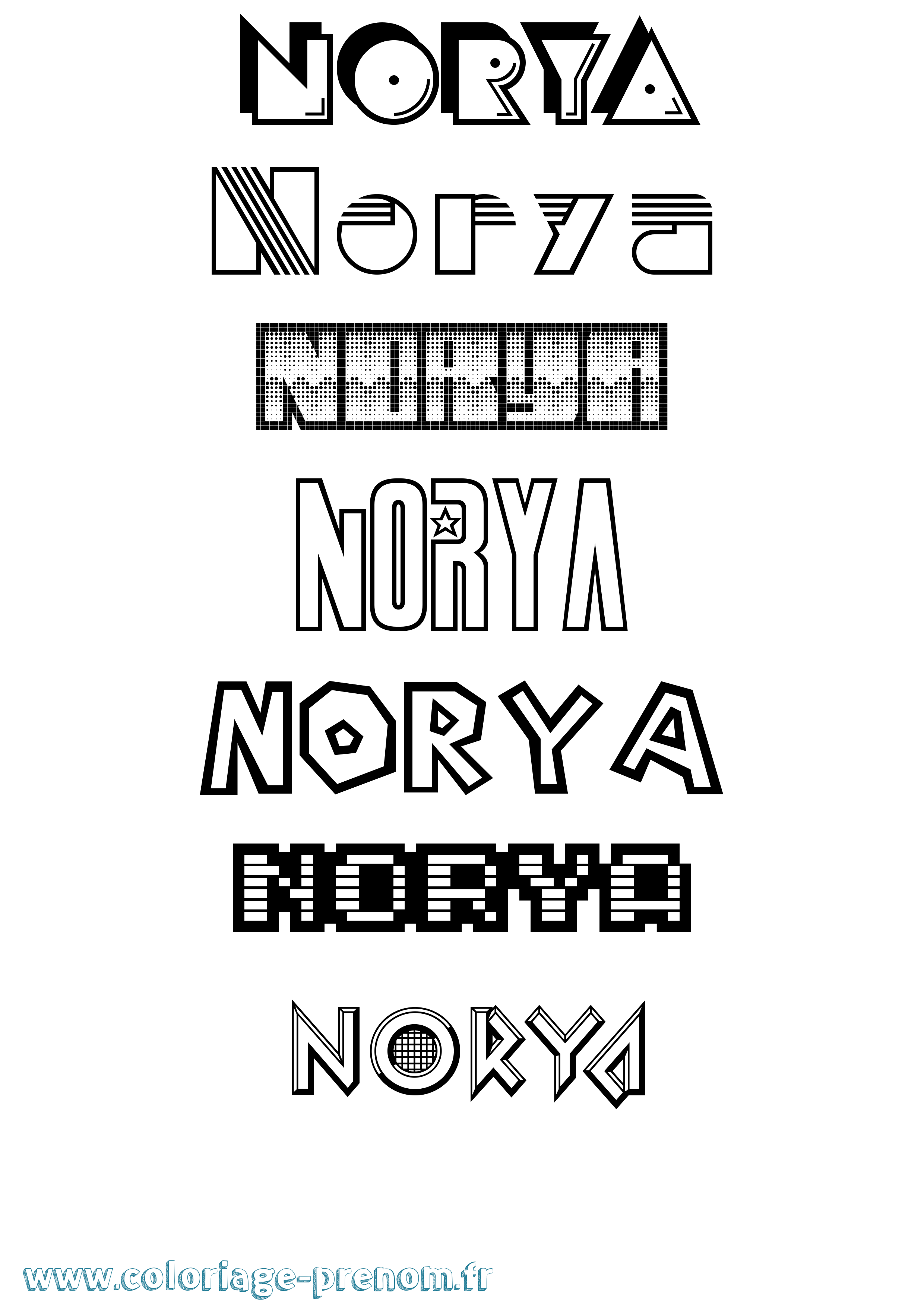 Coloriage Norya Jeux Vidéos Coloriage prénom Norya Jeux Vidéos