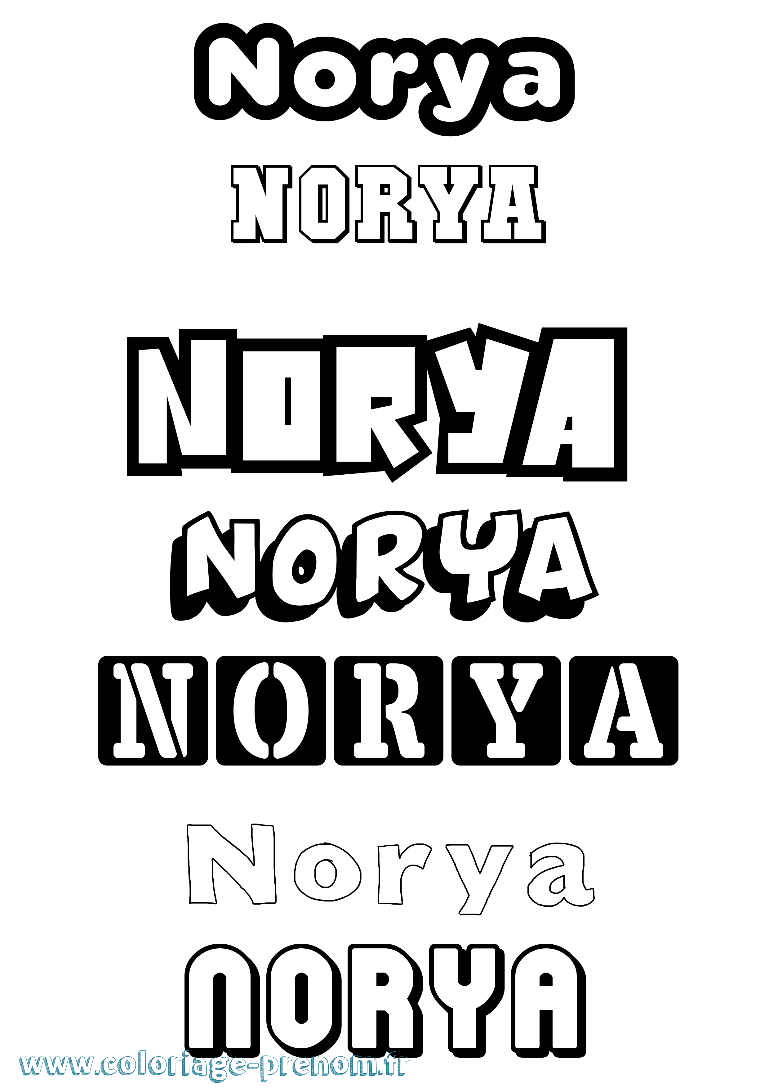 Coloriage Norya Simple Coloriage prénom Norya Simple