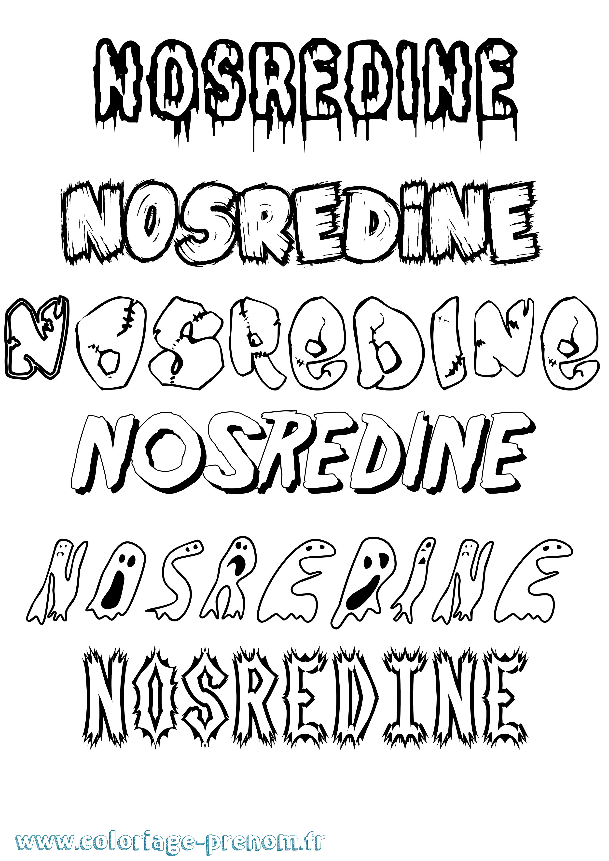 Coloriage Nosredine Frisson Coloriage prénom Nosredine Frisson