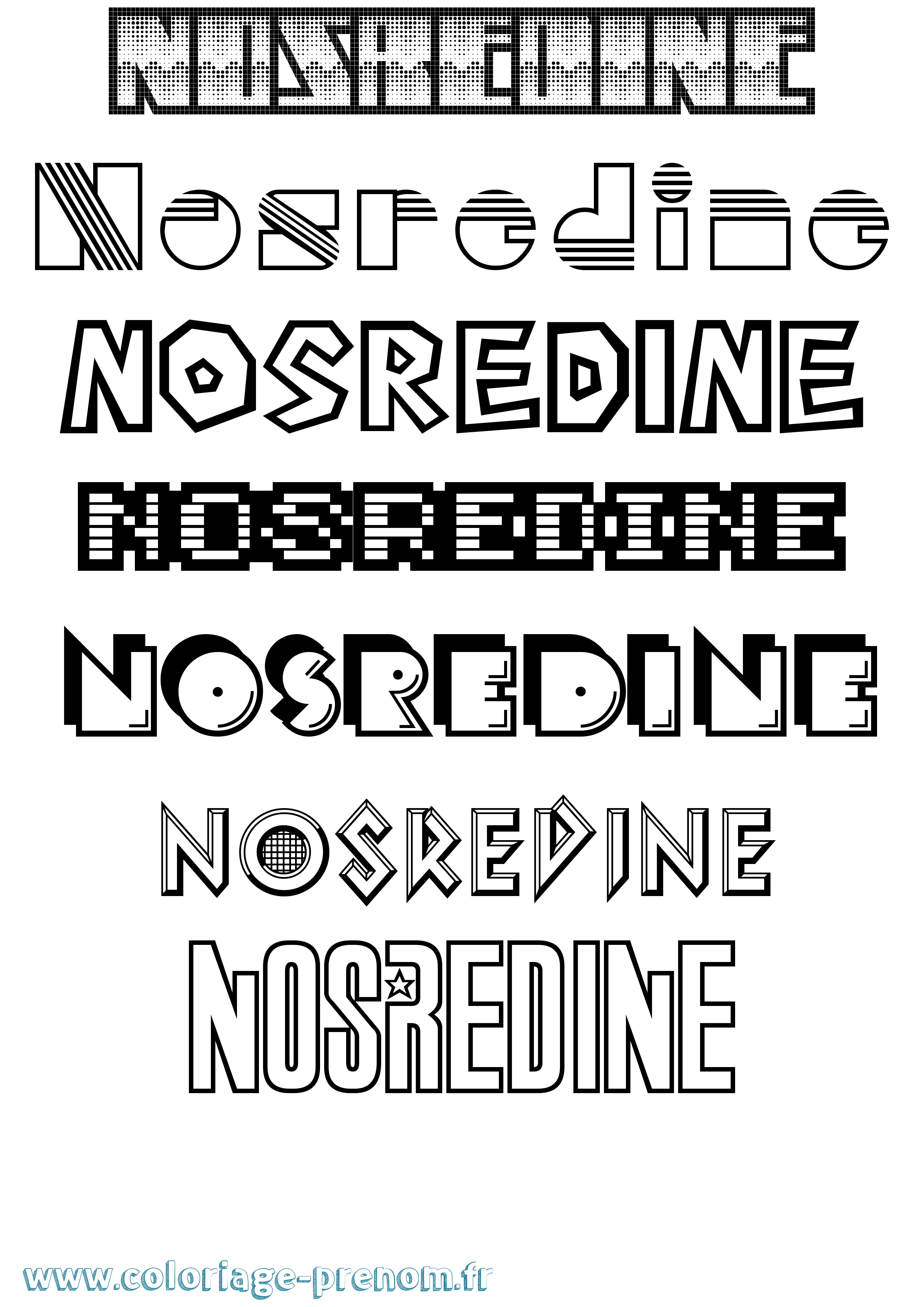 Coloriage Nosredine Jeux Vidéos Coloriage prénom Nosredine Jeux Vidéos