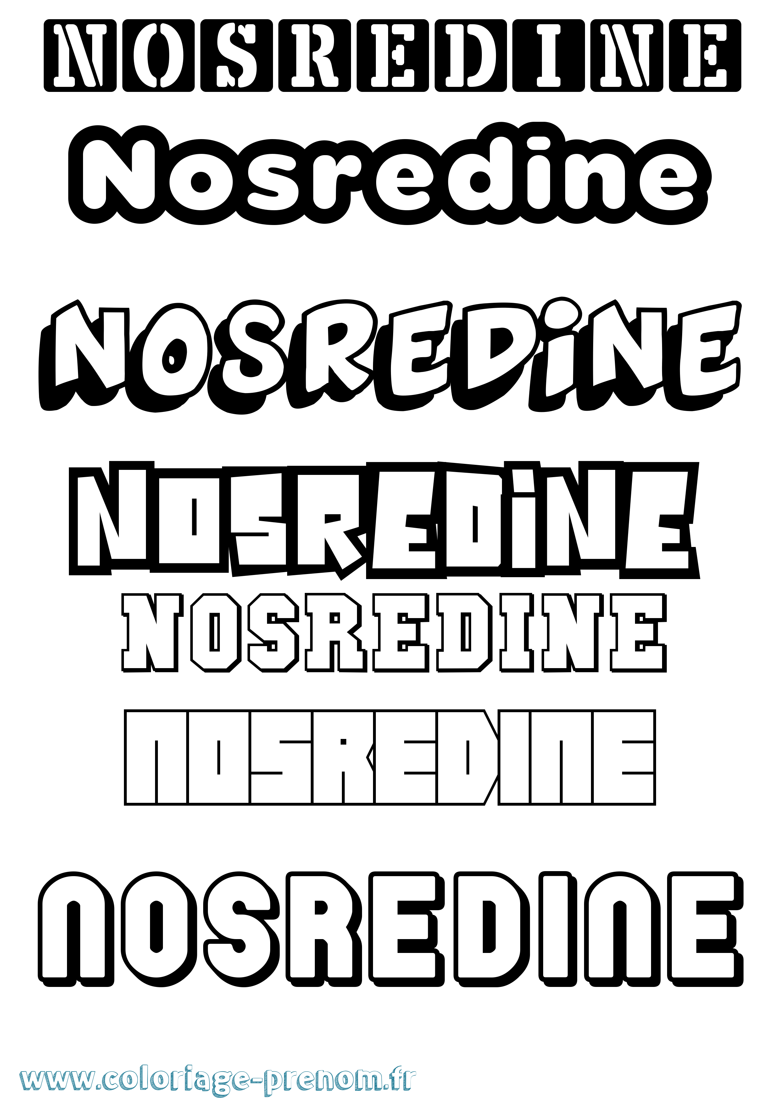 Coloriage Nosredine Simple Coloriage prénom Nosredine Simple
