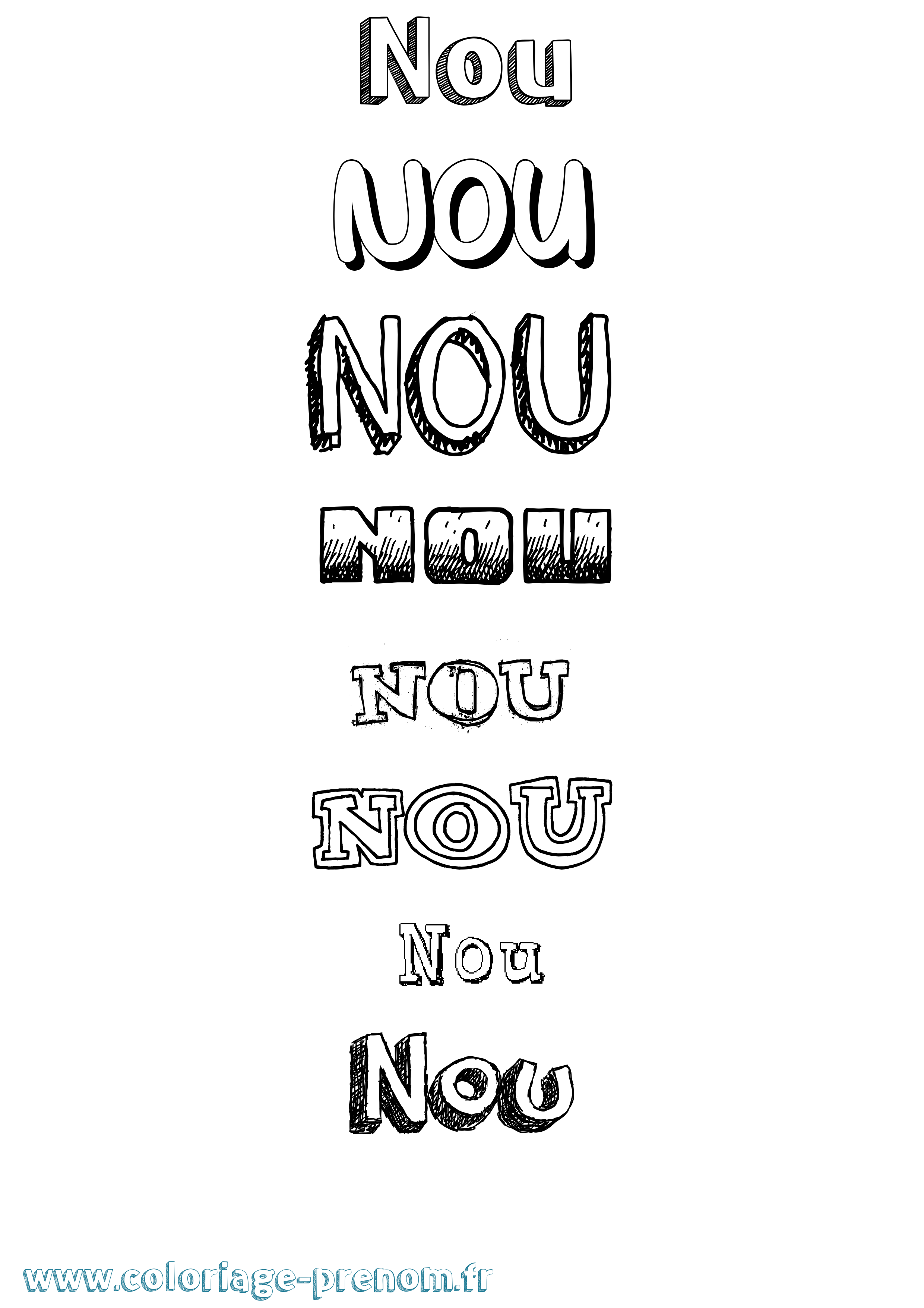 Coloriage Nou Dessiné Coloriage prénom Nou Dessiné