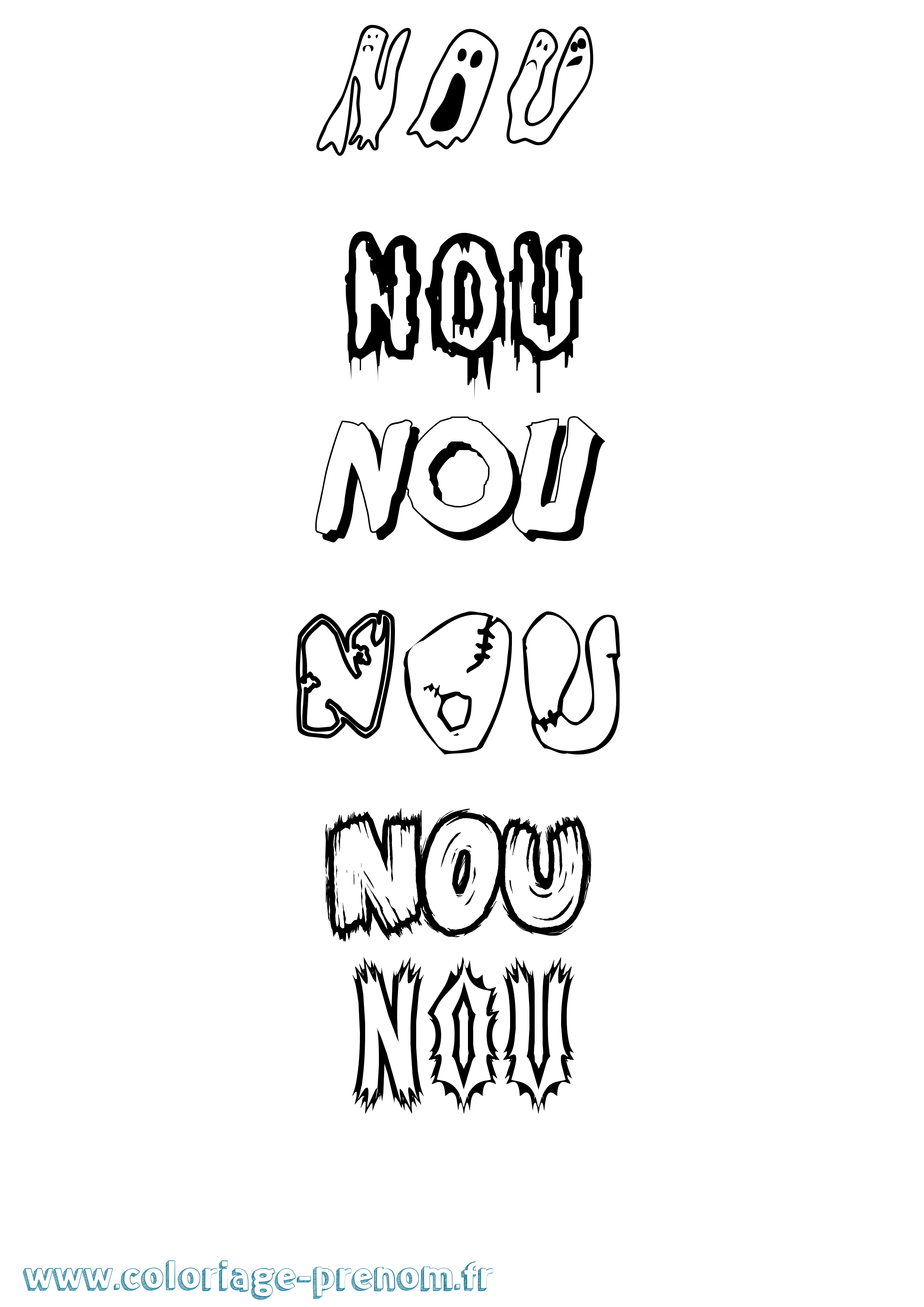 Coloriage Nou Frisson Coloriage prénom Nou Frisson