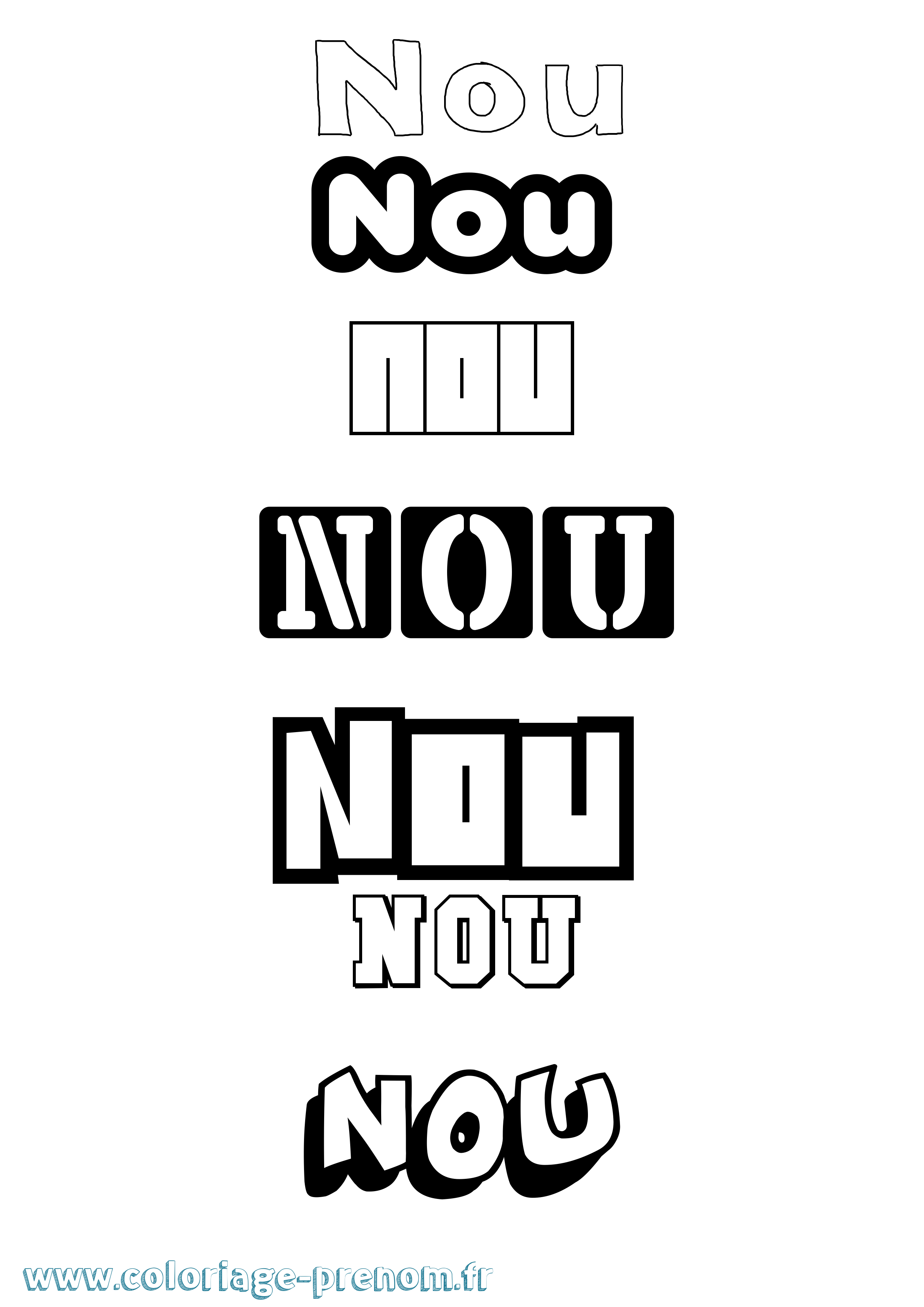 Coloriage Nou Simple Coloriage prénom Nou Simple
