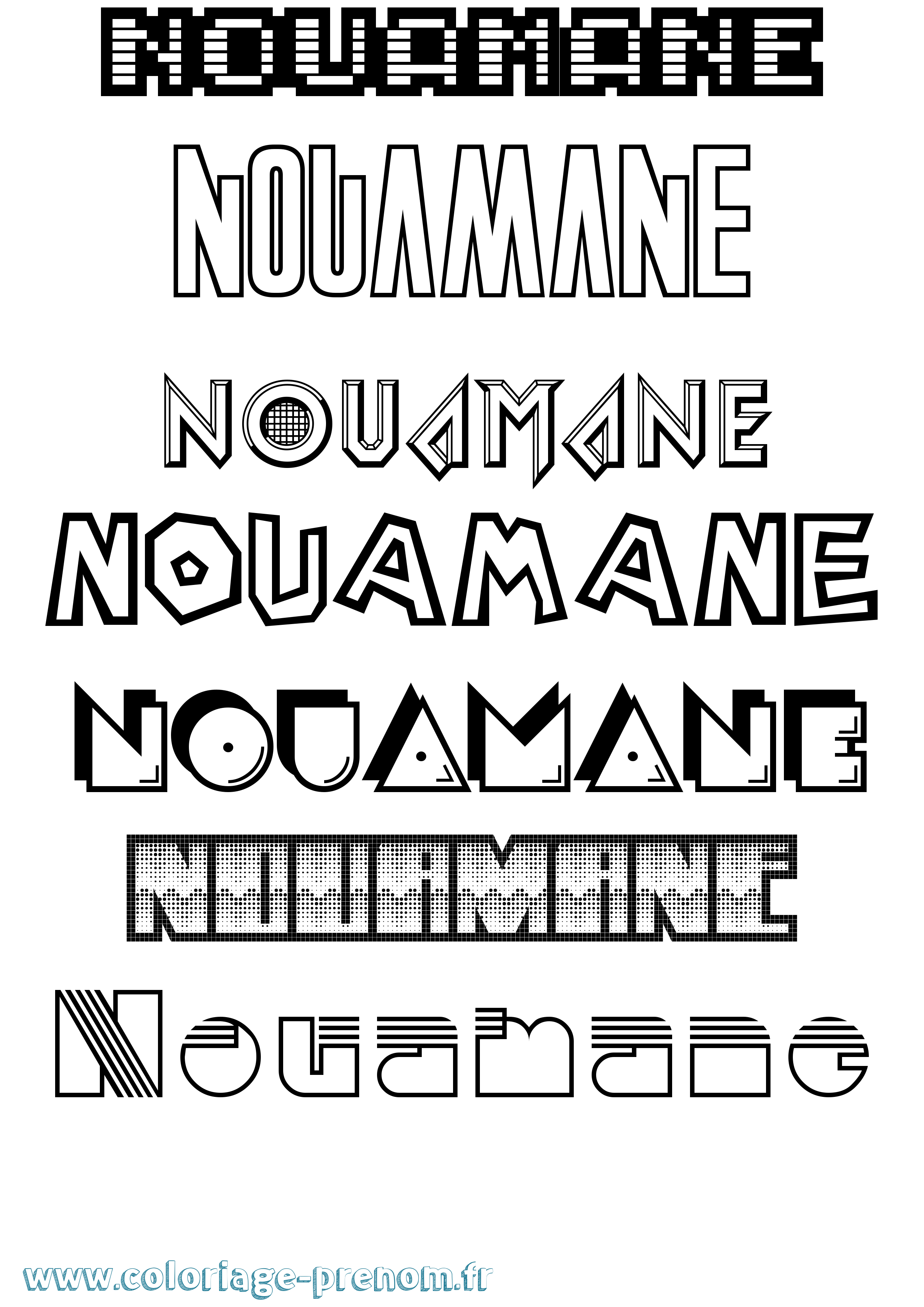 Coloriage Nouamane Jeux Vidéos Coloriage prénom Nouamane Jeux Vidéos