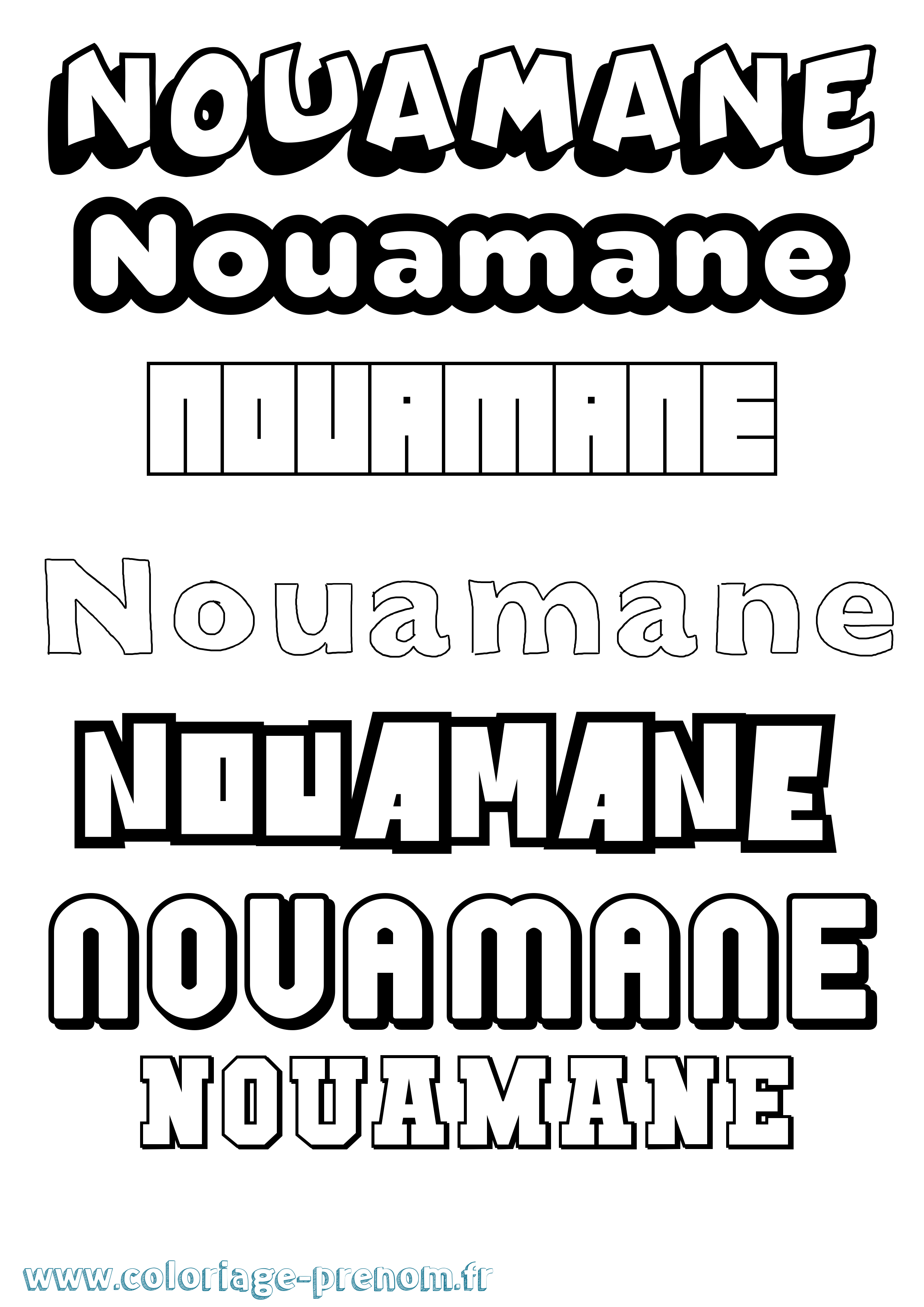 Coloriage Nouamane Simple Coloriage prénom Nouamane Simple