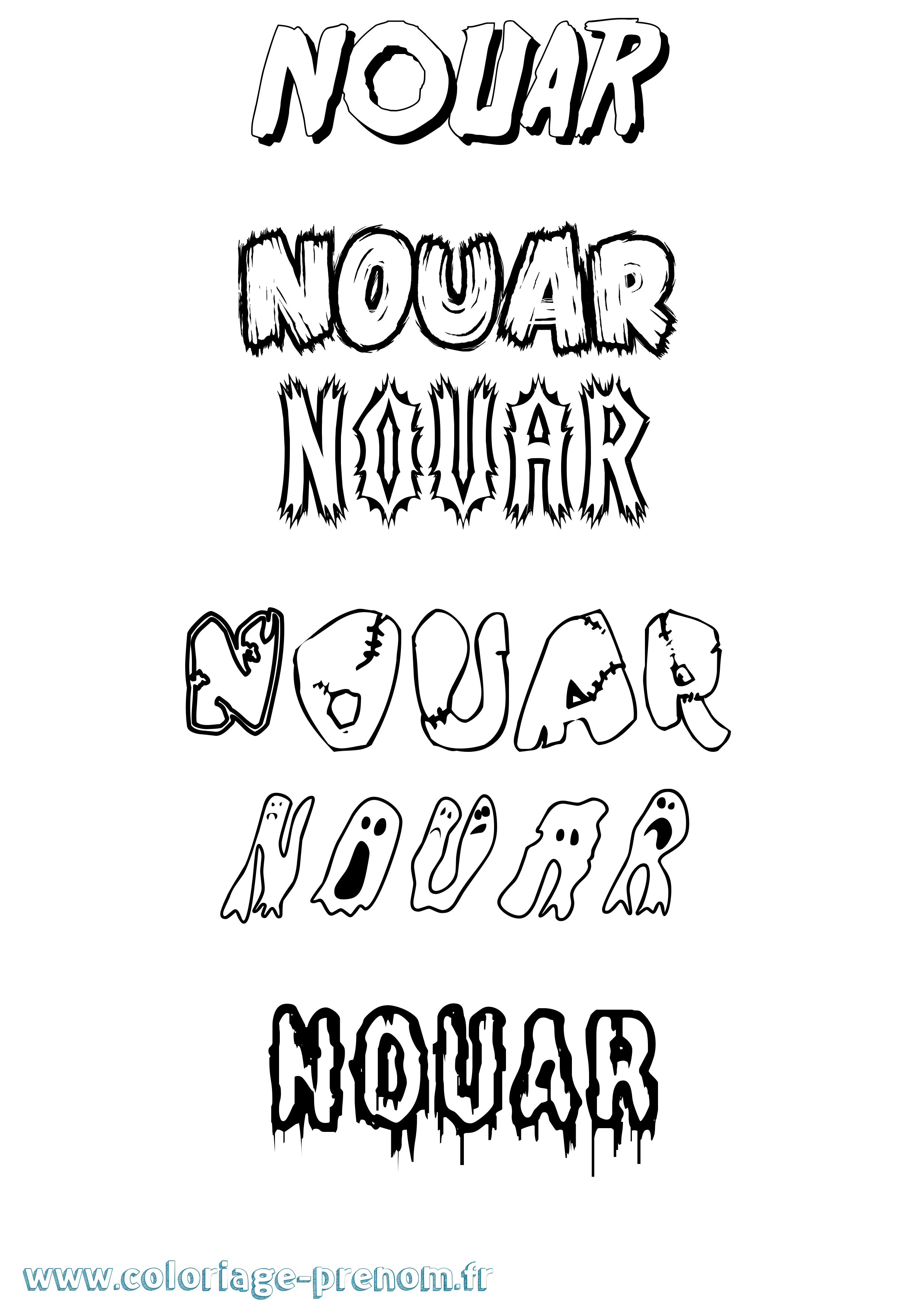 Coloriage Nouar Frisson Coloriage prénom Nouar Frisson