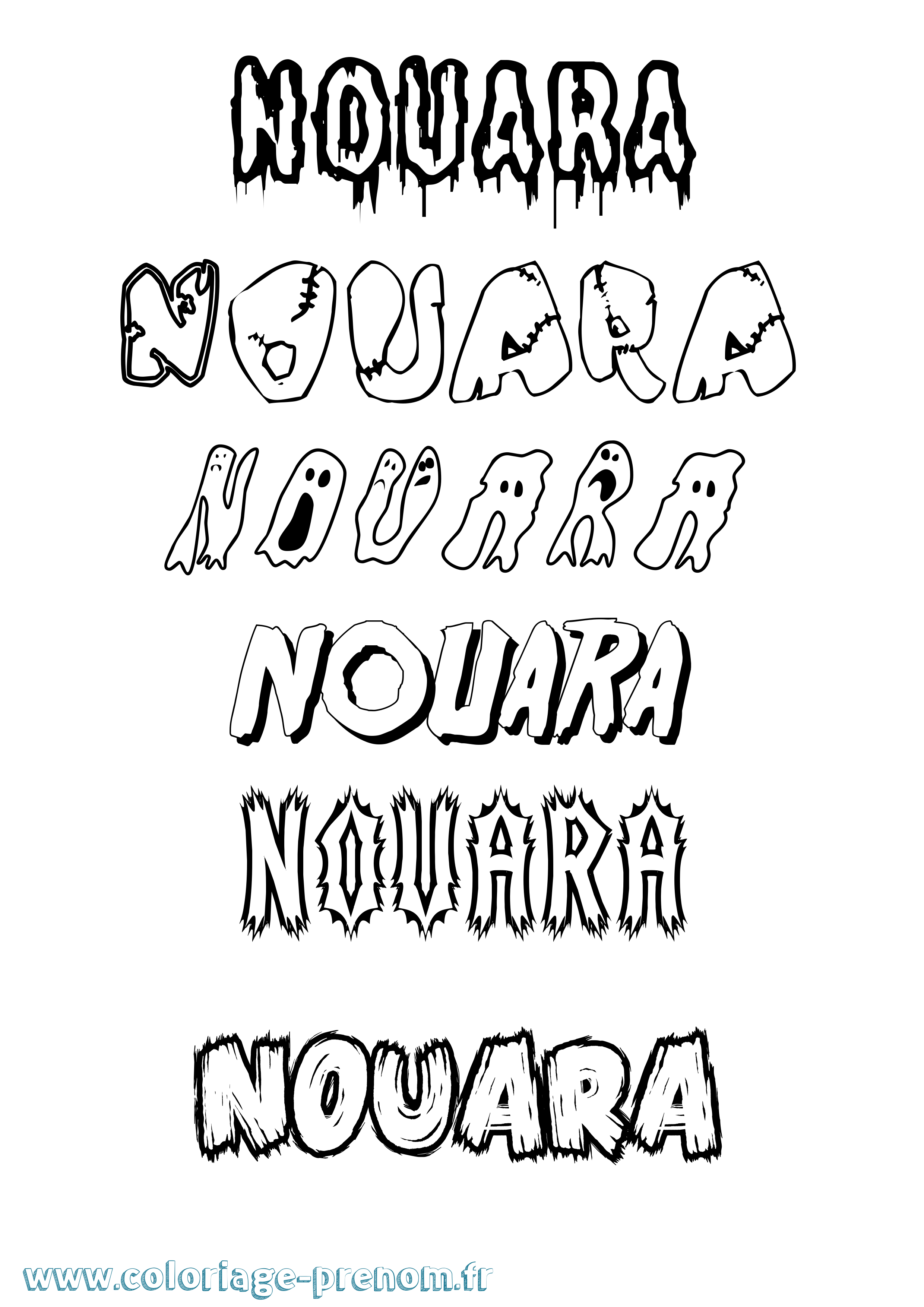 Coloriage Nouara Frisson Coloriage prénom Nouara Frisson