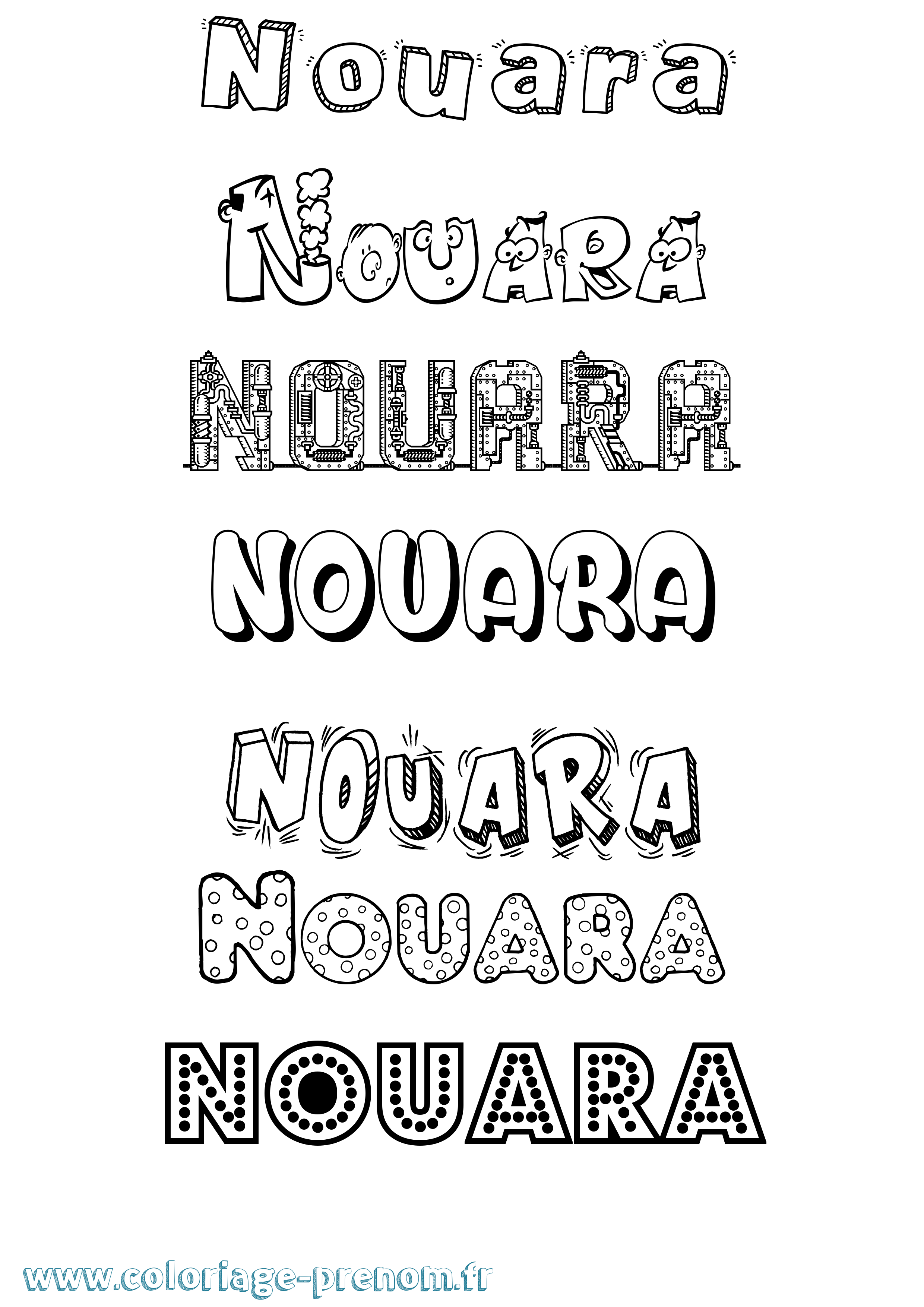 Coloriage Nouara Fun Coloriage prénom Nouara Fun