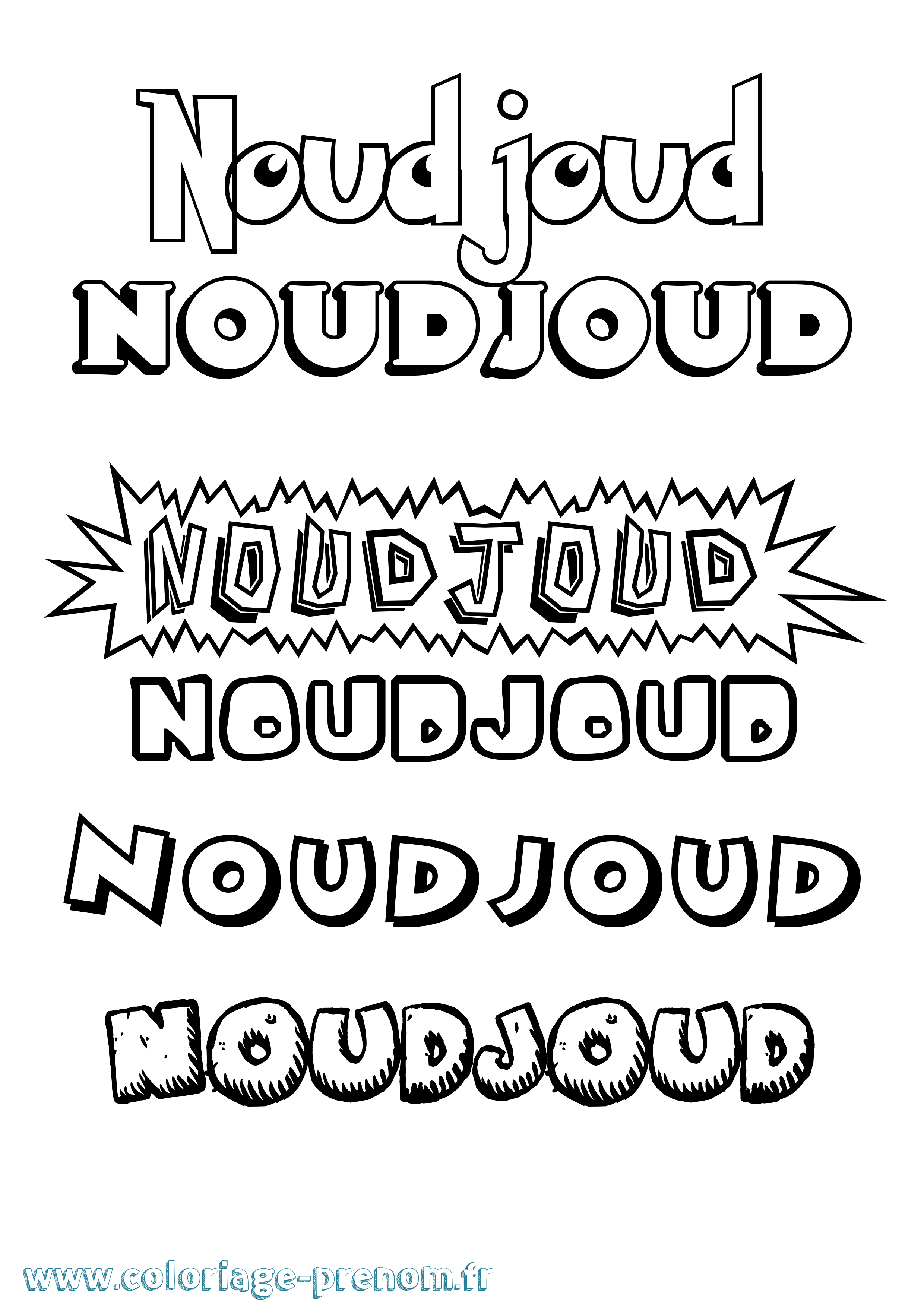 Coloriage Noudjoud Dessin Animé Coloriage prénom Noudjoud Dessin Animé