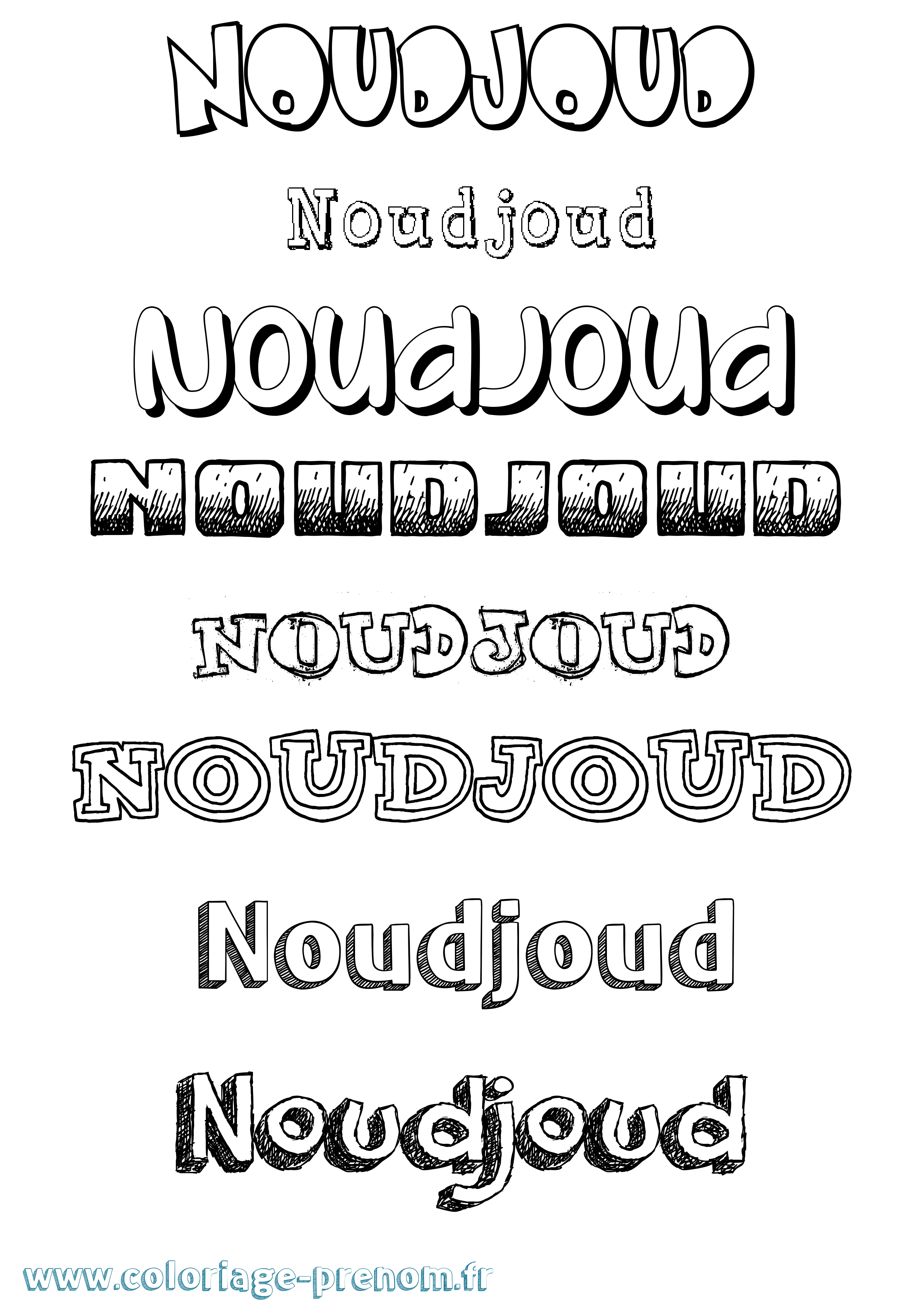Coloriage Noudjoud Dessiné Coloriage prénom Noudjoud Dessiné