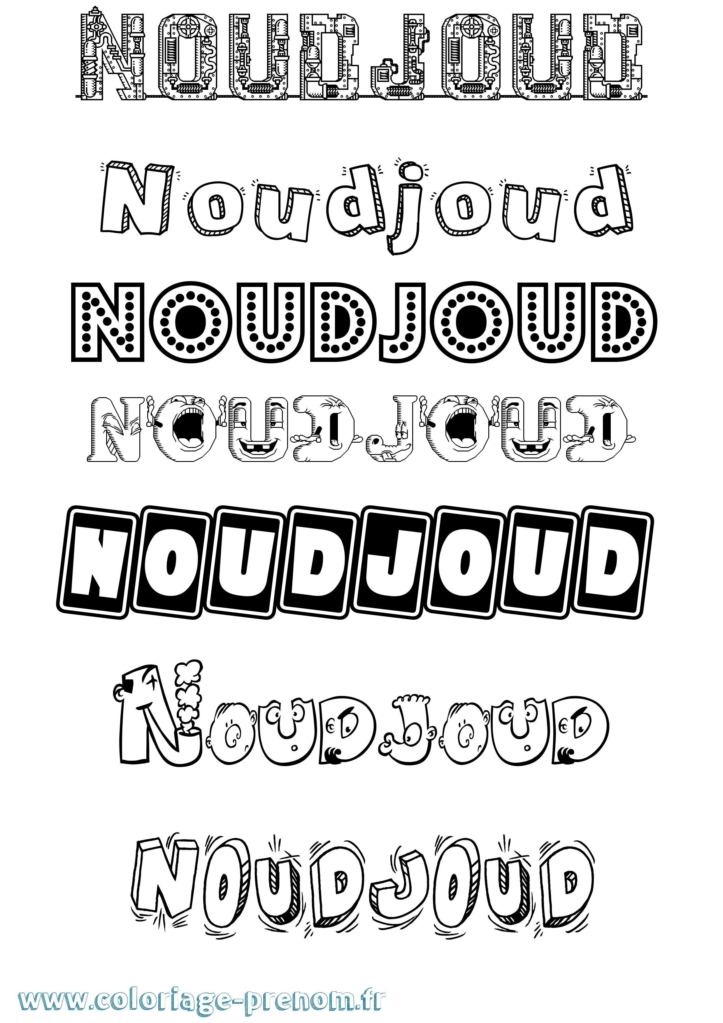 Coloriage Noudjoud Fun Coloriage prénom Noudjoud Fun