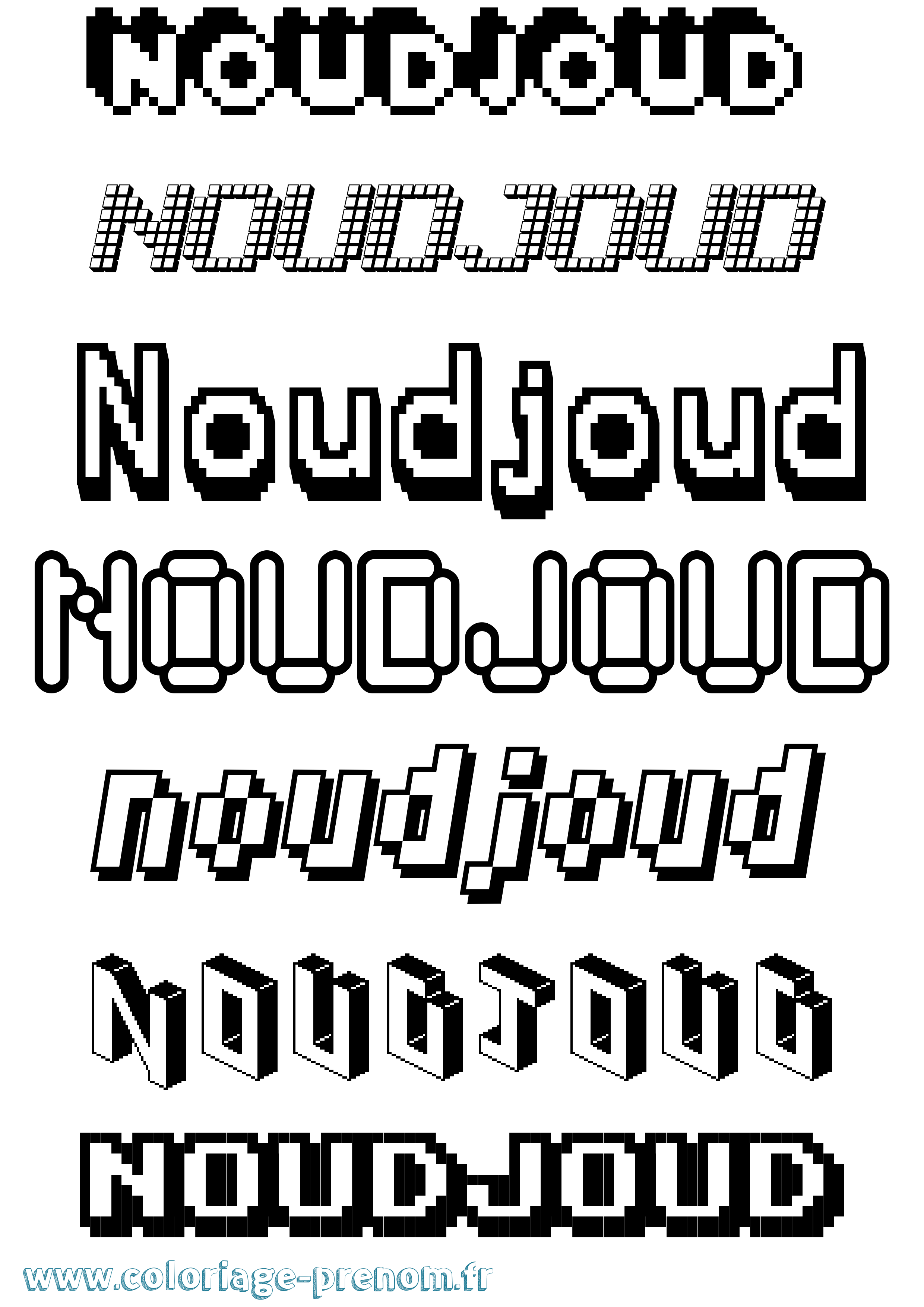 Coloriage Noudjoud Pixel Coloriage prénom Noudjoud Pixel