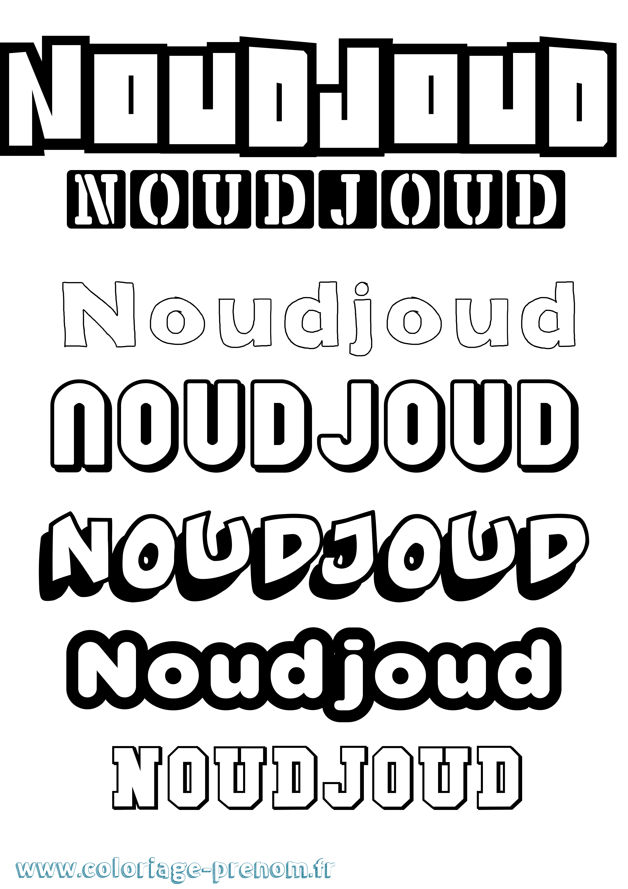 Coloriage Noudjoud Simple Coloriage prénom Noudjoud Simple