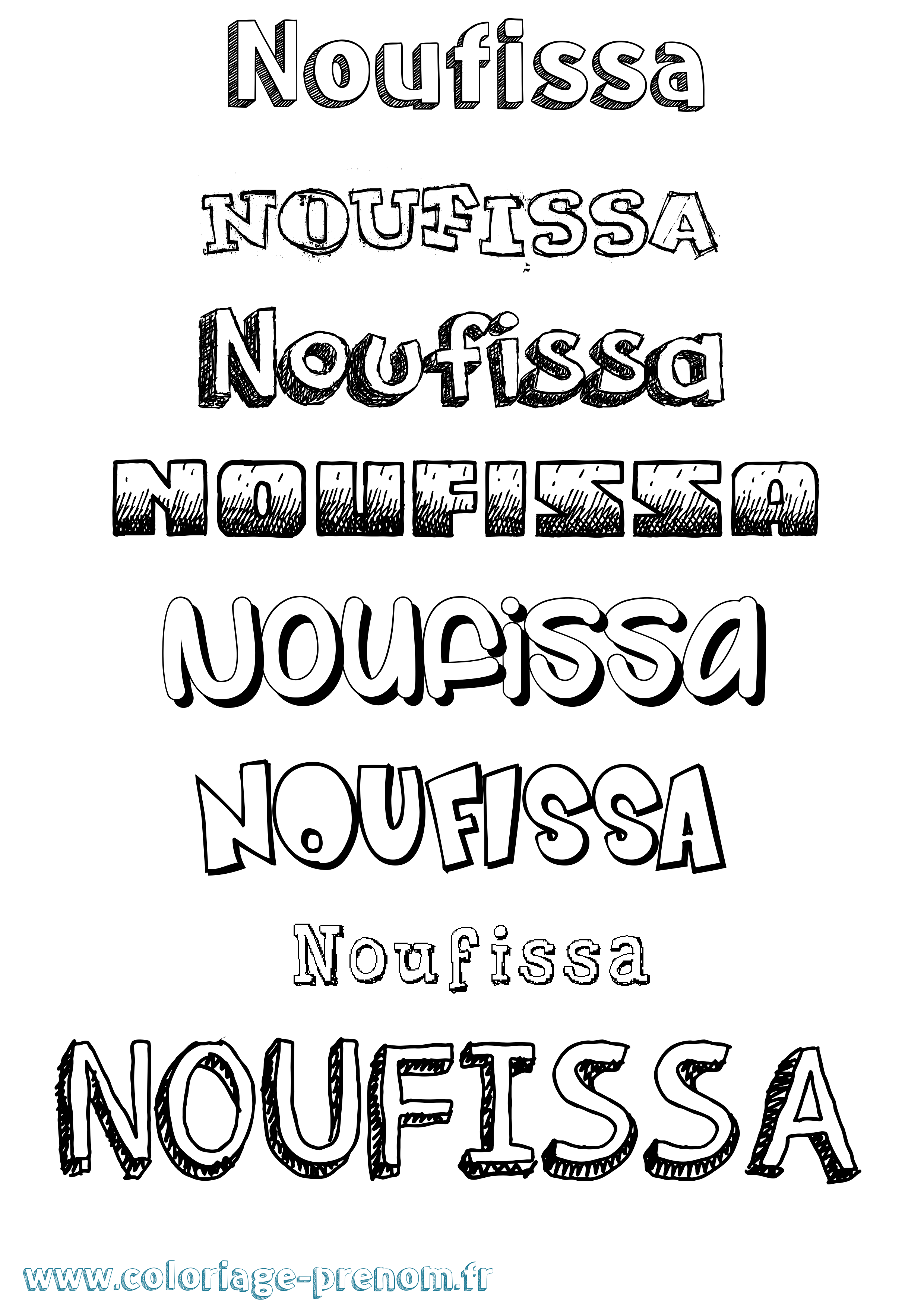 Coloriage Noufissa Dessiné Coloriage prénom Noufissa Dessiné