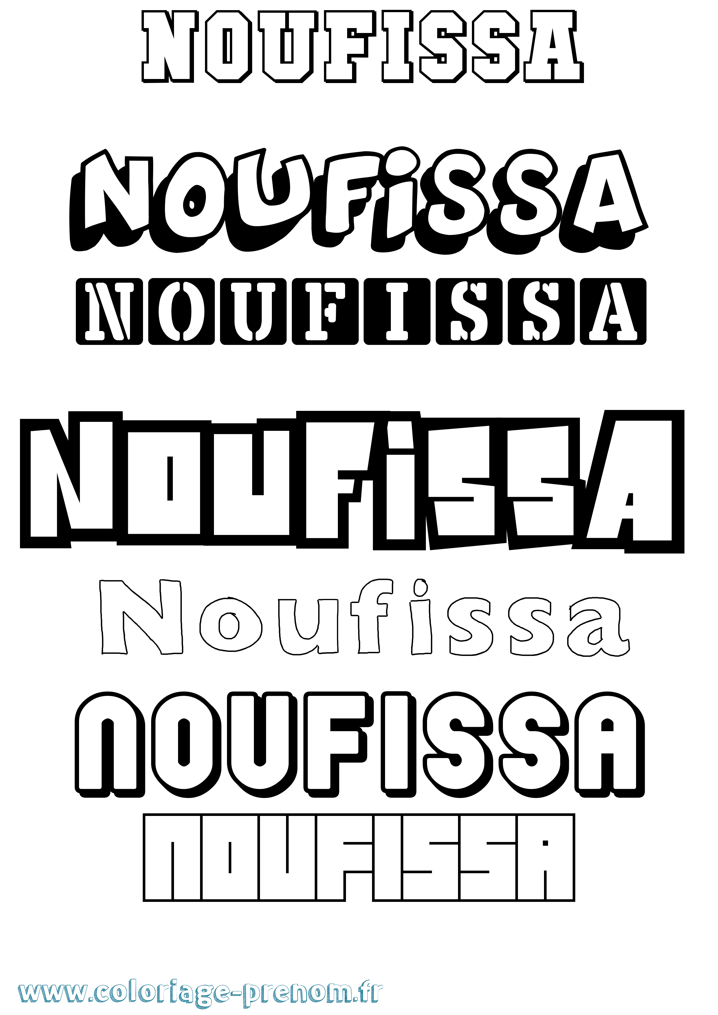 Coloriage Noufissa Simple Coloriage prénom Noufissa Simple