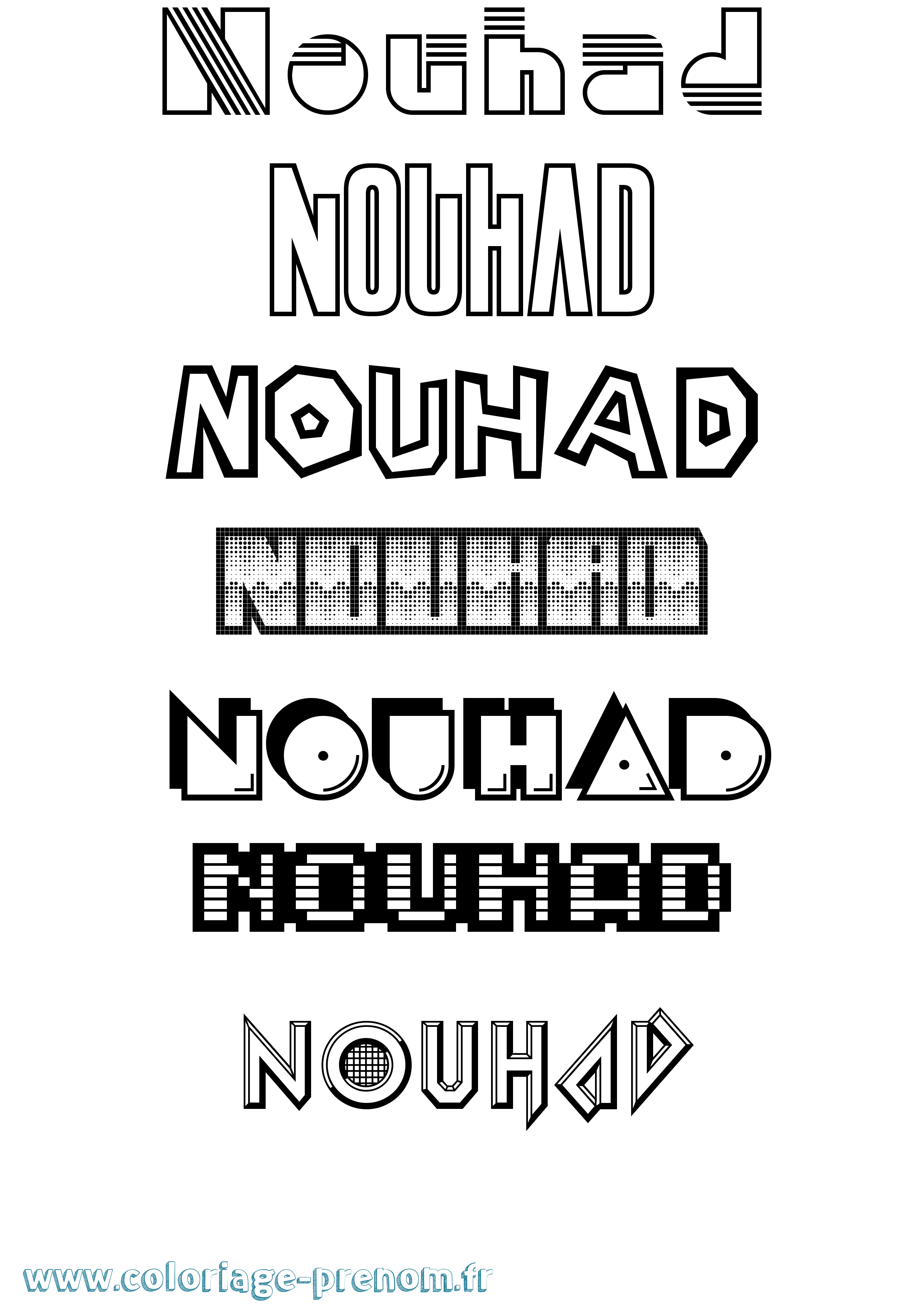 Coloriage Nouhad Jeux Vidéos Coloriage prénom Nouhad Jeux Vidéos