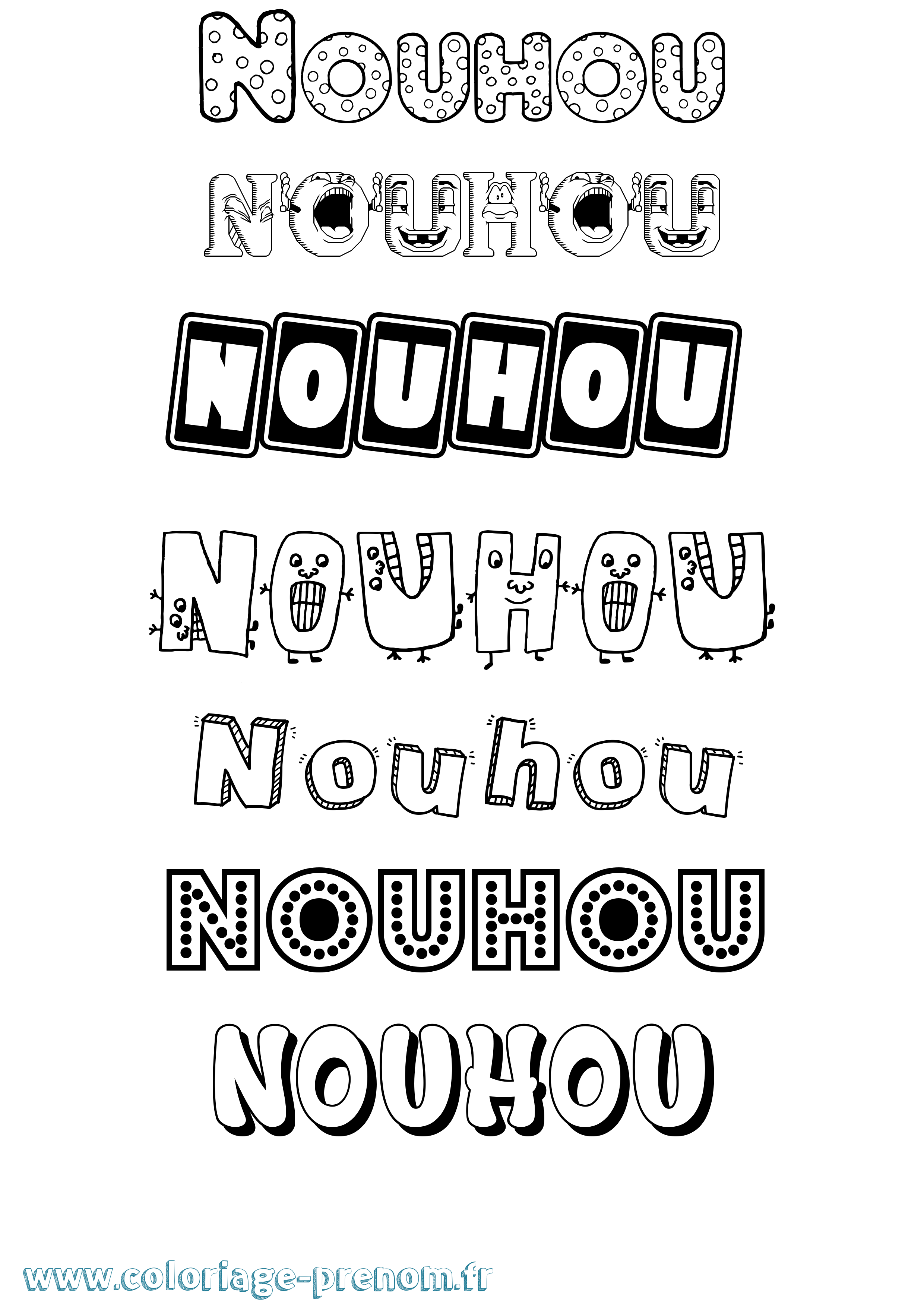 Coloriage Nouhou Fun Coloriage prénom Nouhou Fun