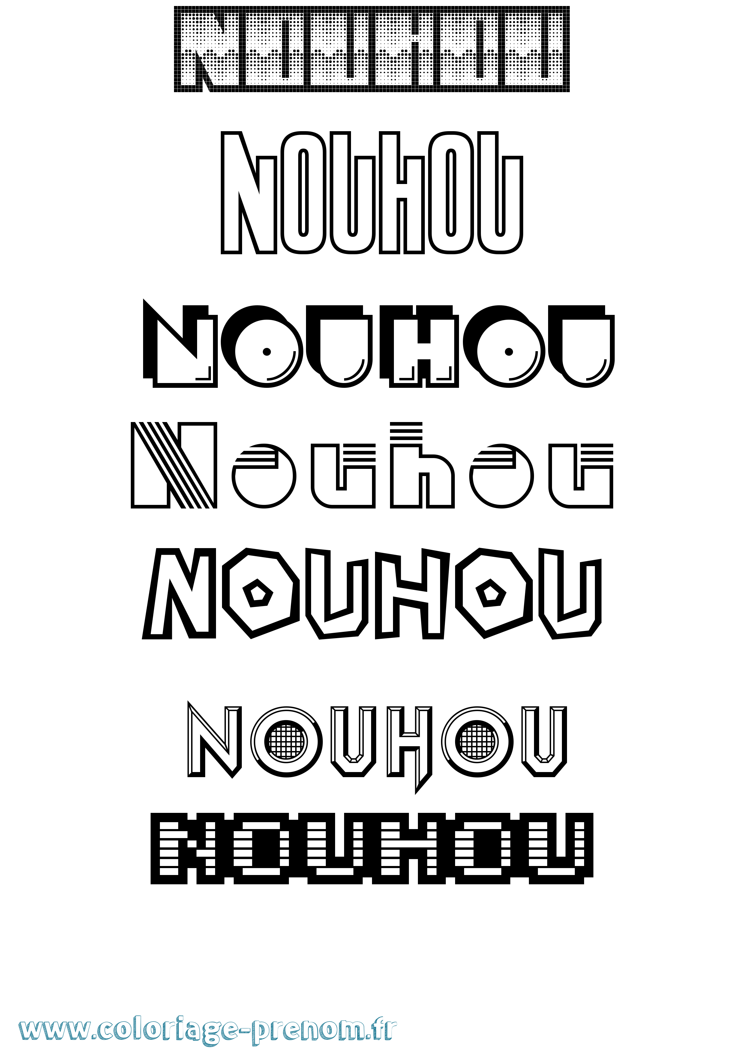 Coloriage Nouhou Jeux Vidéos Coloriage prénom Nouhou Jeux Vidéos