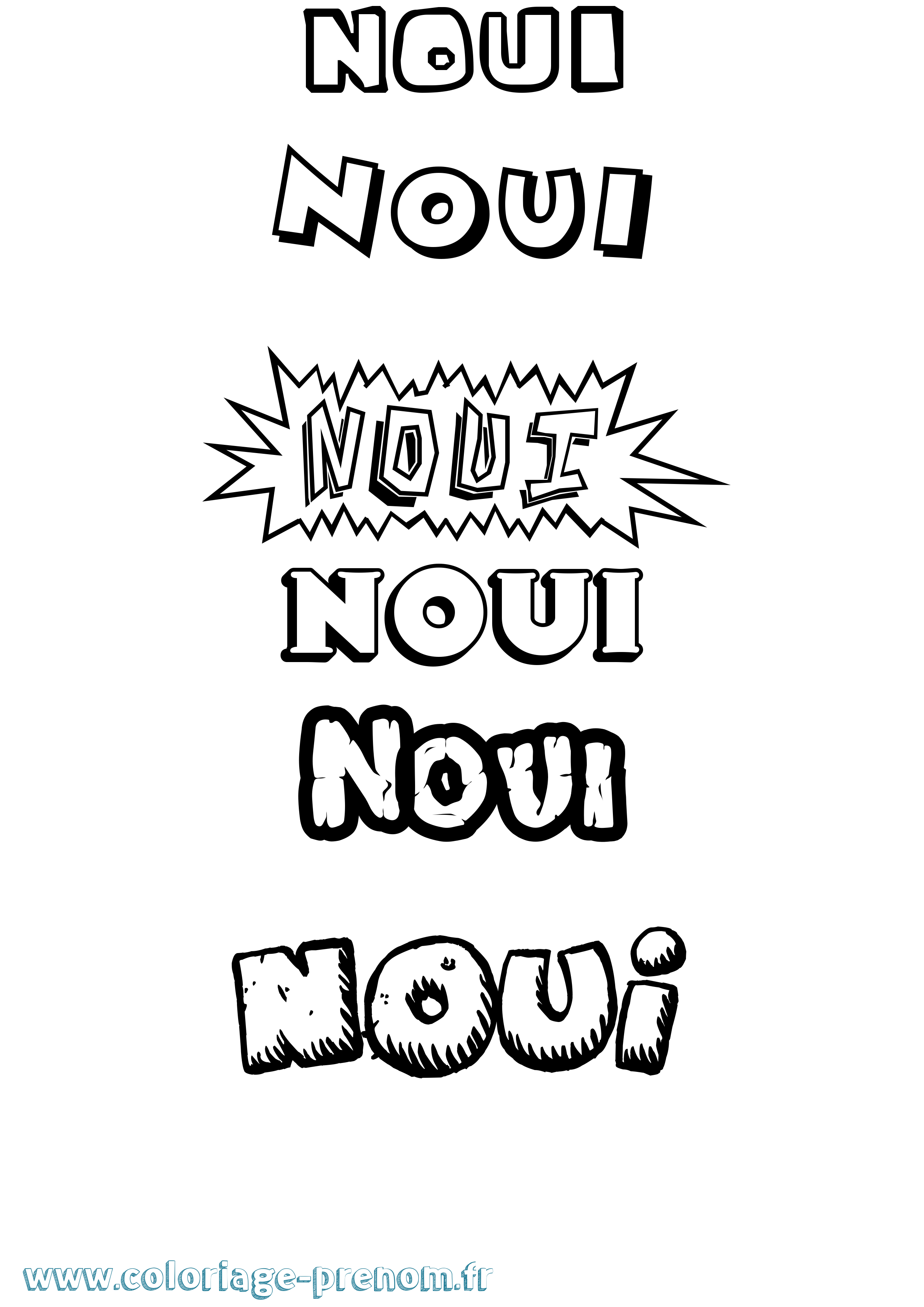 Coloriage Noui Dessin Animé Coloriage prénom Noui Dessin Animé