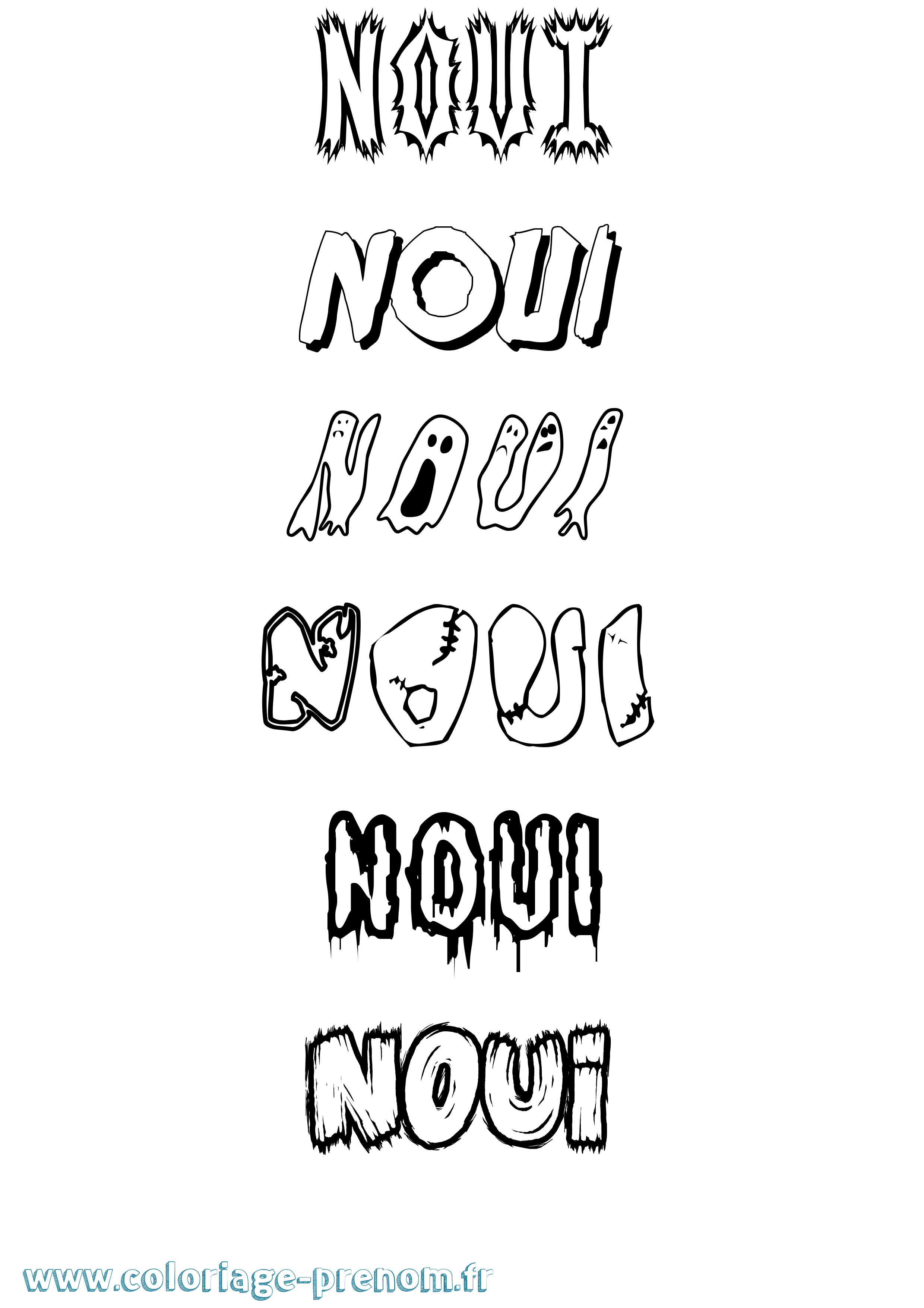 Coloriage Noui Frisson Coloriage prénom Noui Frisson