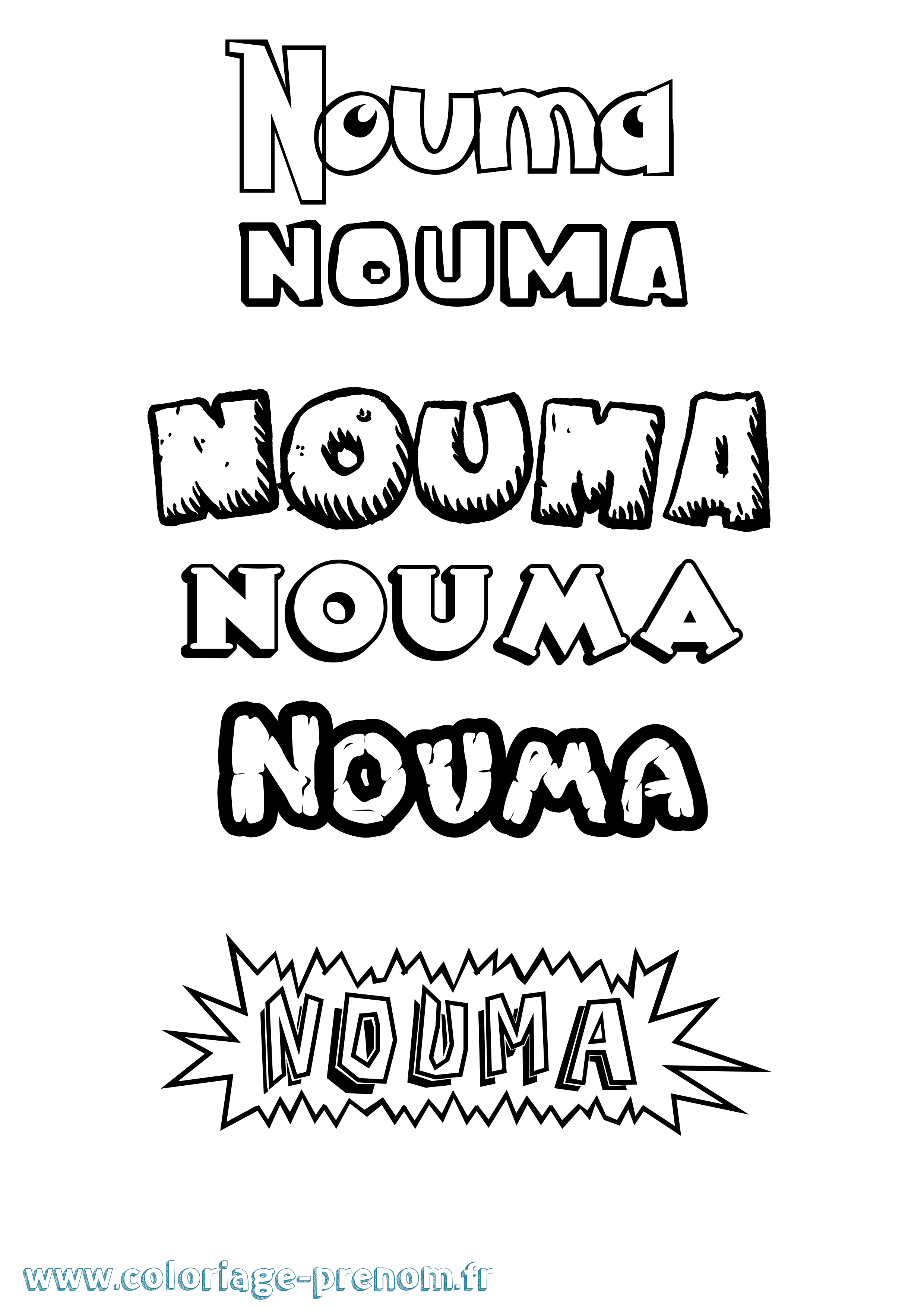 Coloriage Nouma Dessin Animé Coloriage prénom Nouma Dessin Animé