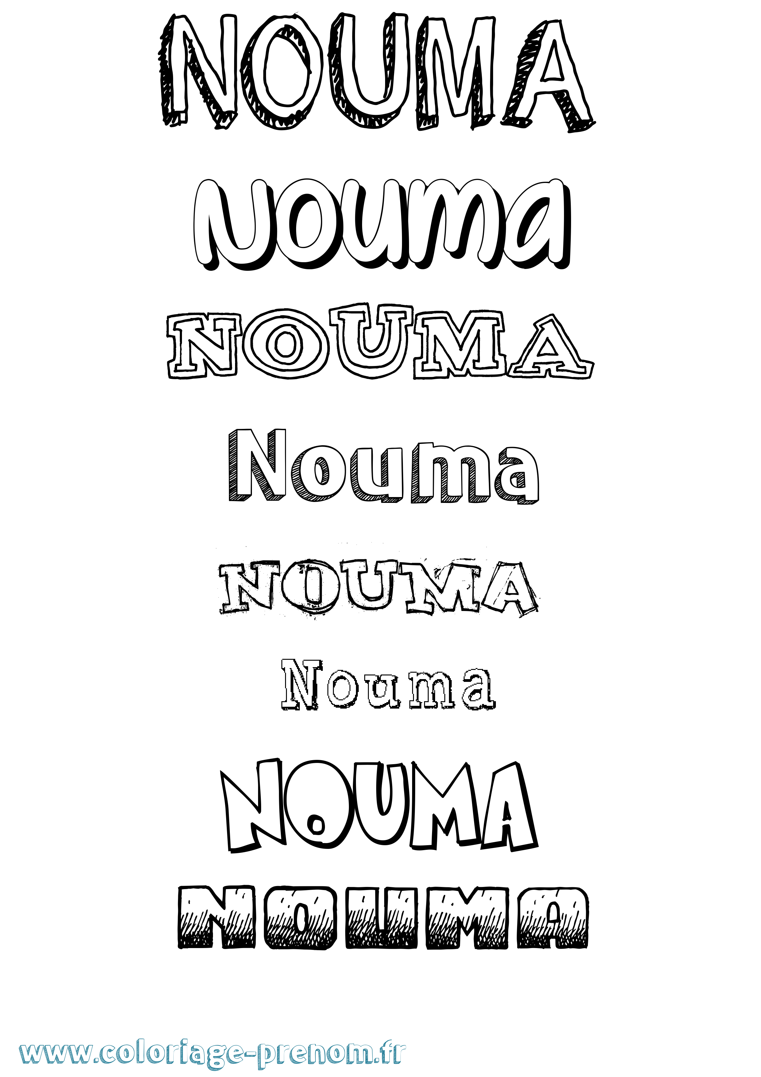 Coloriage Nouma Dessiné Coloriage prénom Nouma Dessiné