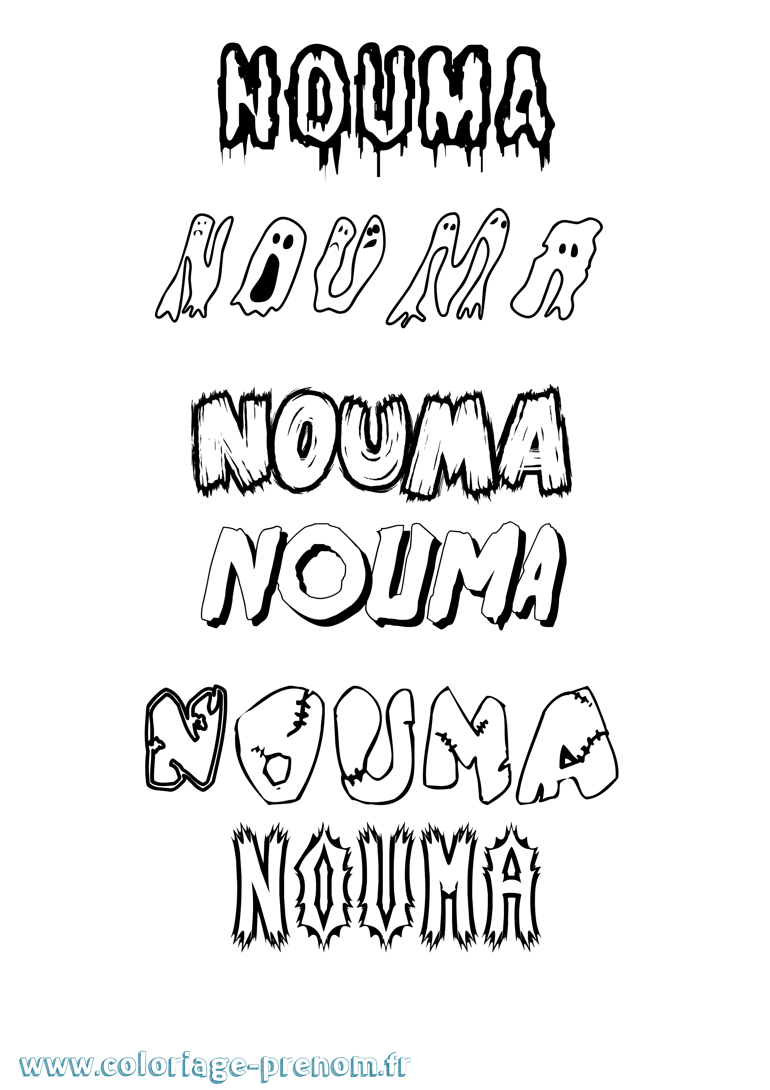 Coloriage Nouma Frisson Coloriage prénom Nouma Frisson