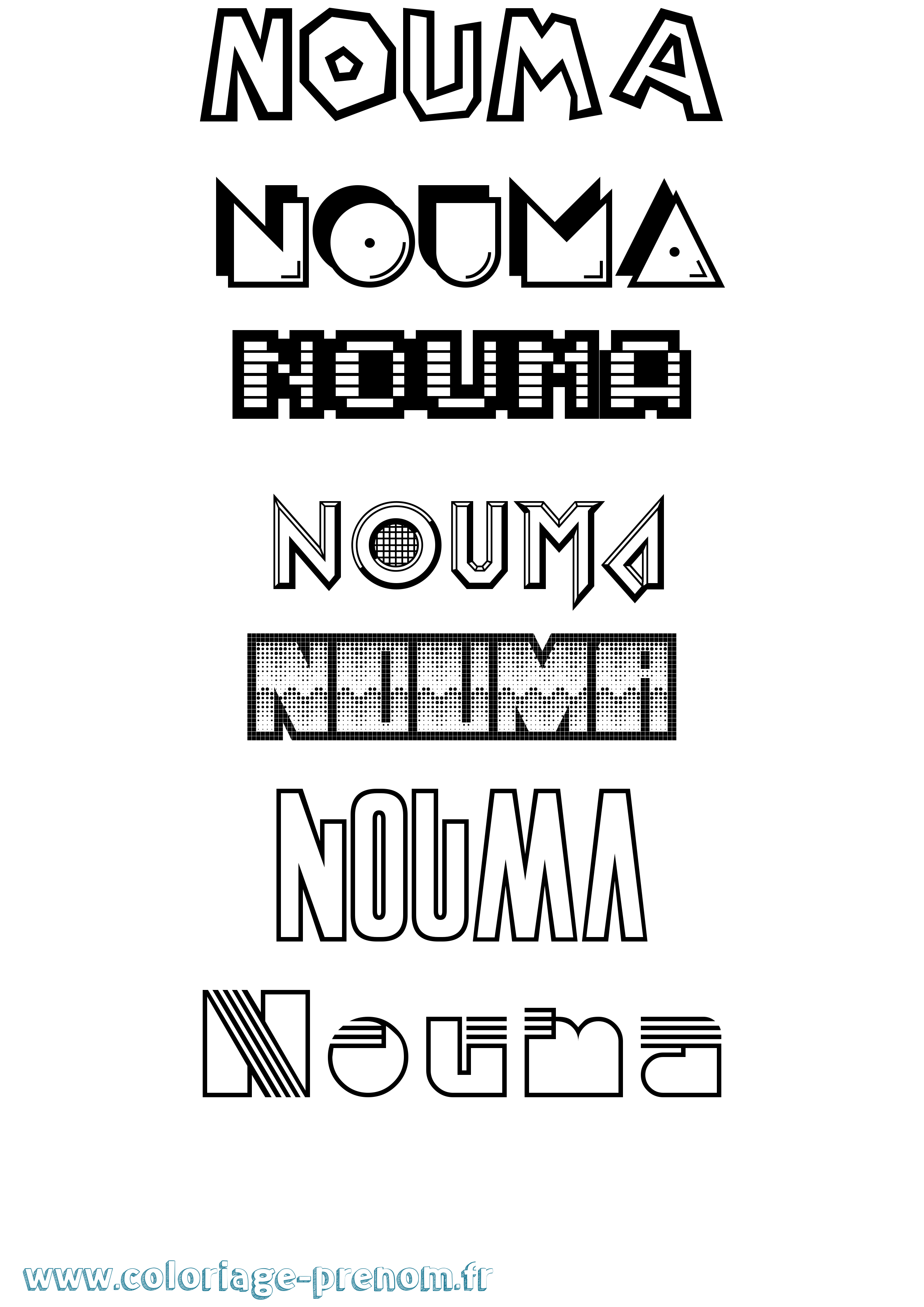 Coloriage Nouma Jeux Vidéos Coloriage prénom Nouma Jeux Vidéos