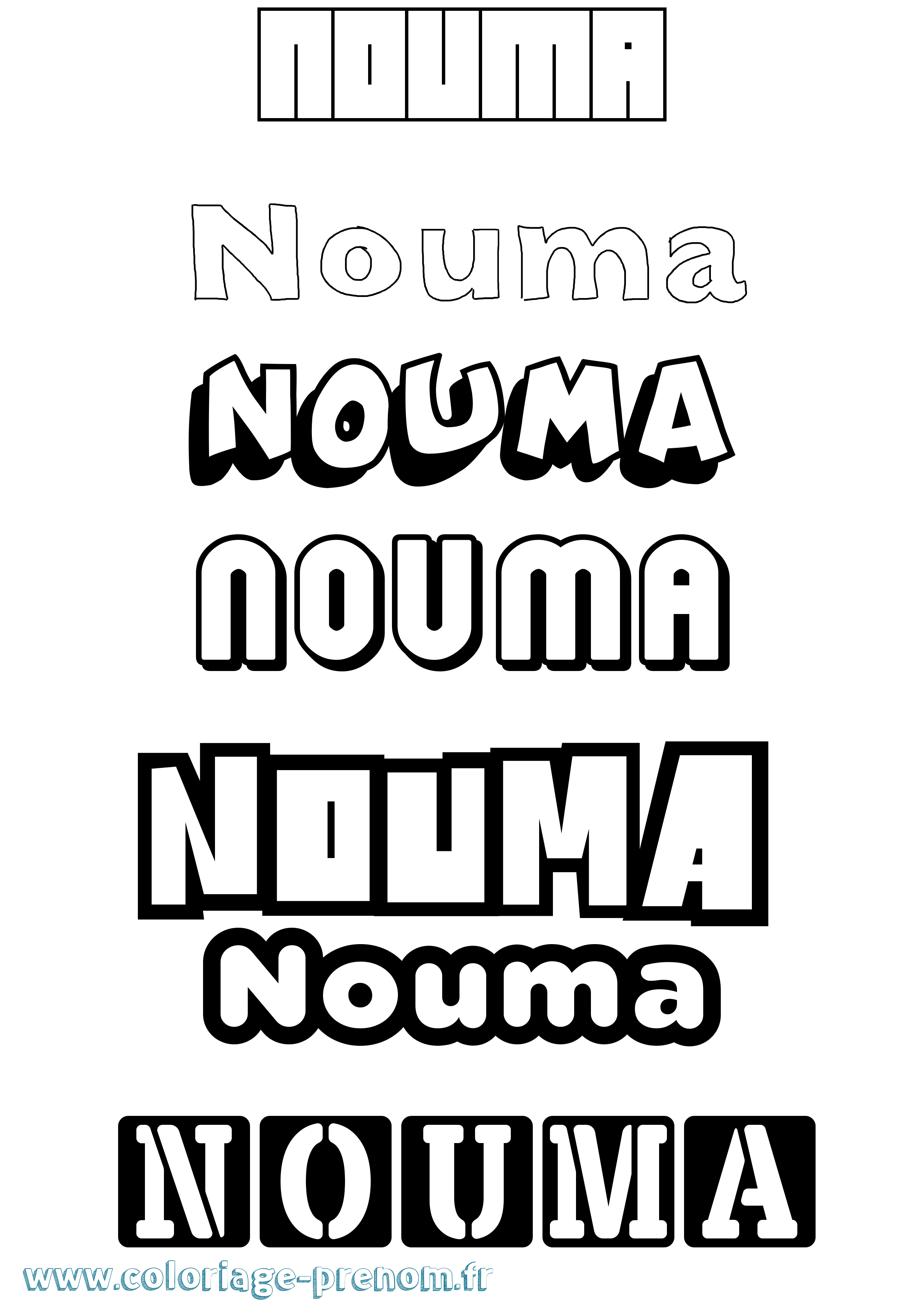 Coloriage Nouma Simple Coloriage prénom Nouma Simple