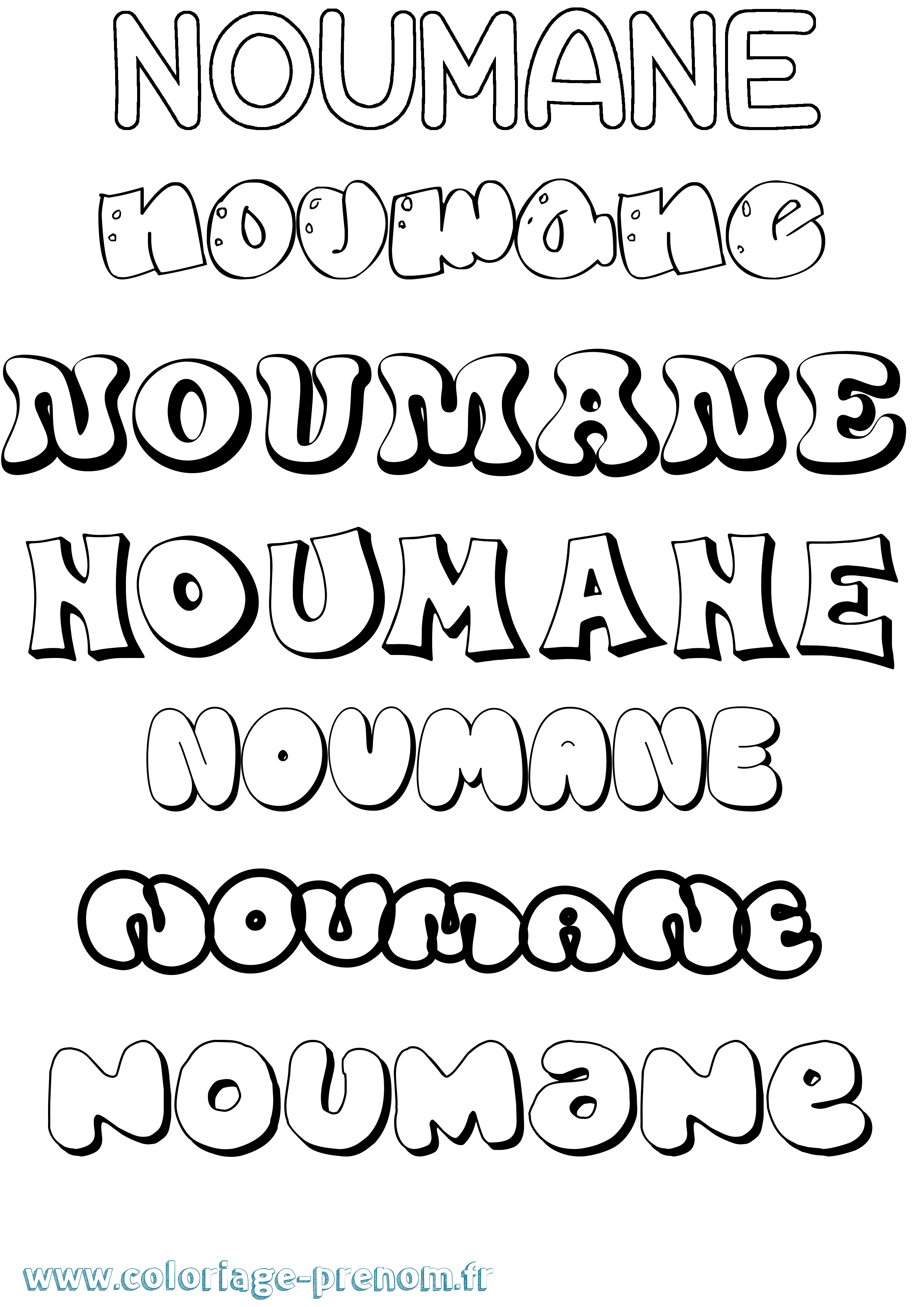 Coloriage Noumane Bubble Coloriage prénom Noumane Bubble