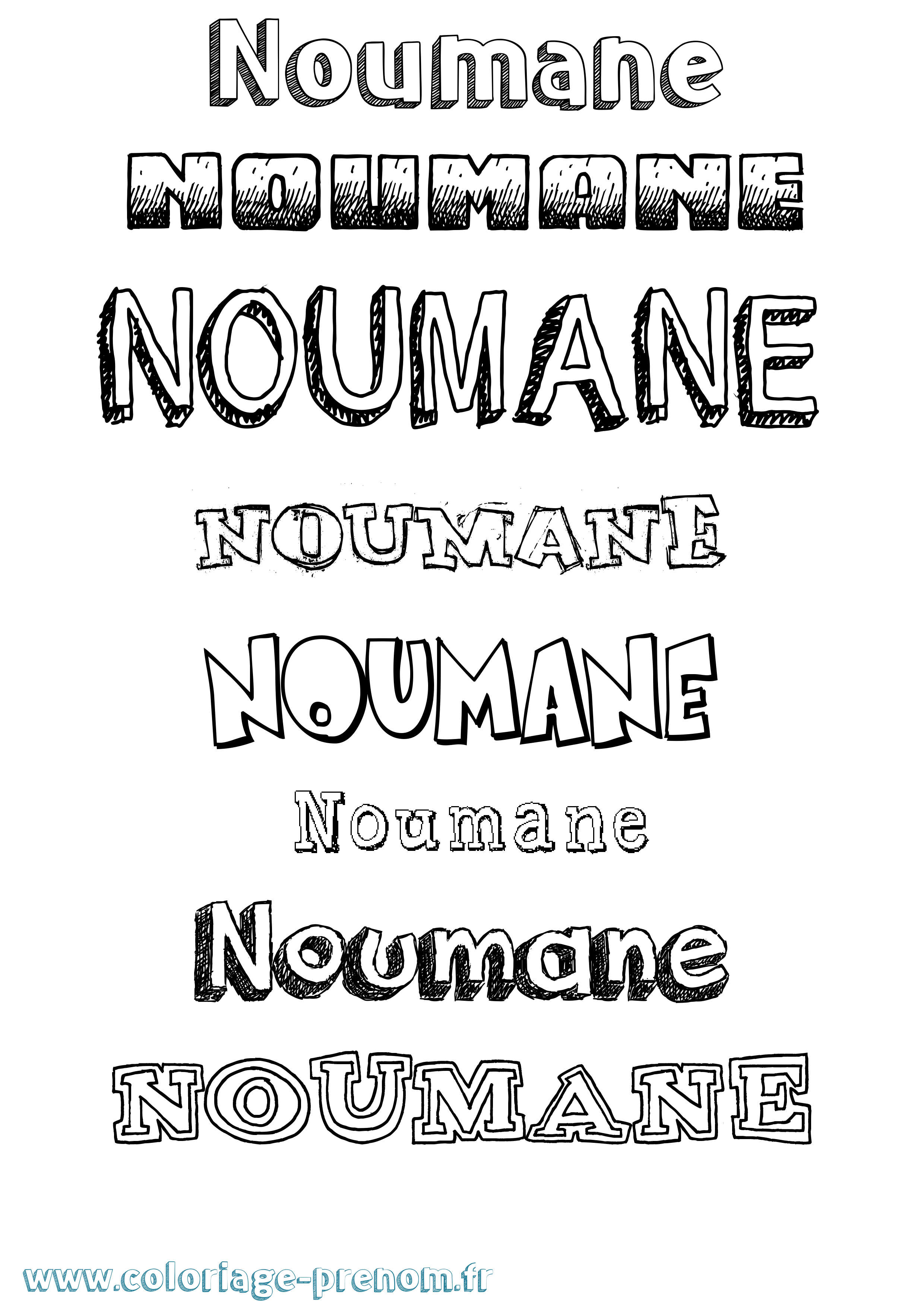 Coloriage Noumane Dessiné Coloriage prénom Noumane Dessiné