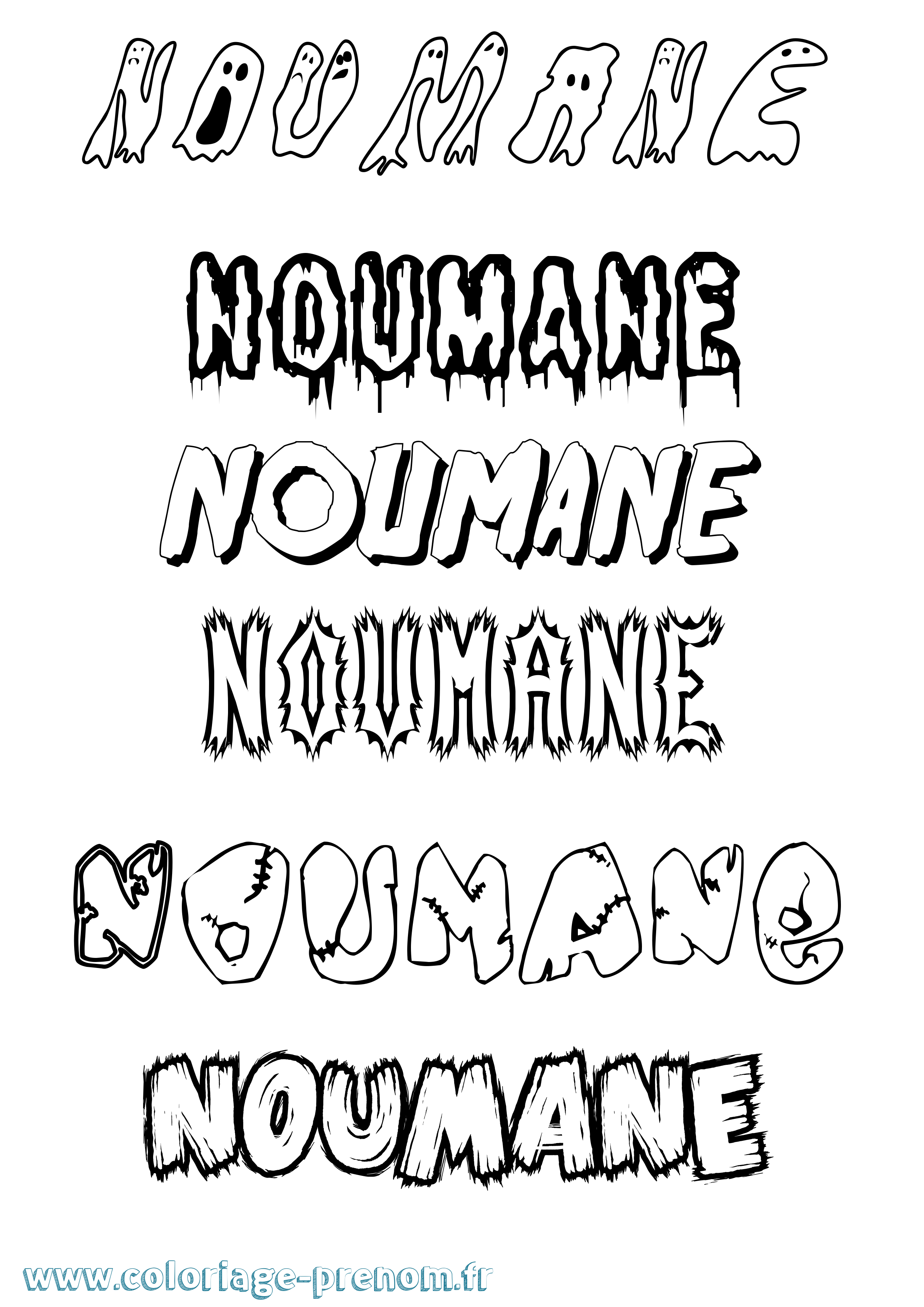 Coloriage Noumane Frisson Coloriage prénom Noumane Frisson