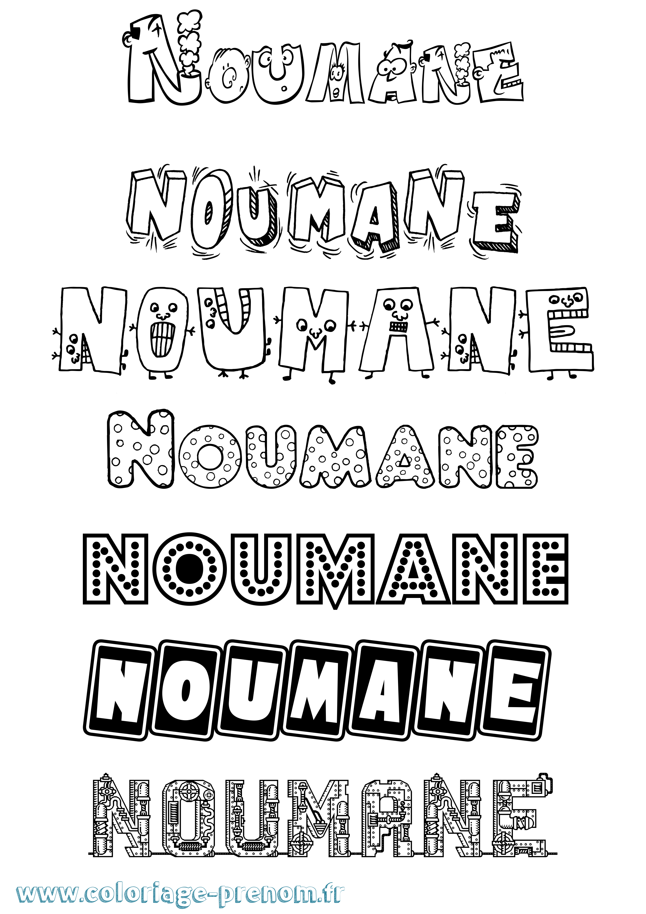 Coloriage Noumane Fun Coloriage prénom Noumane Fun