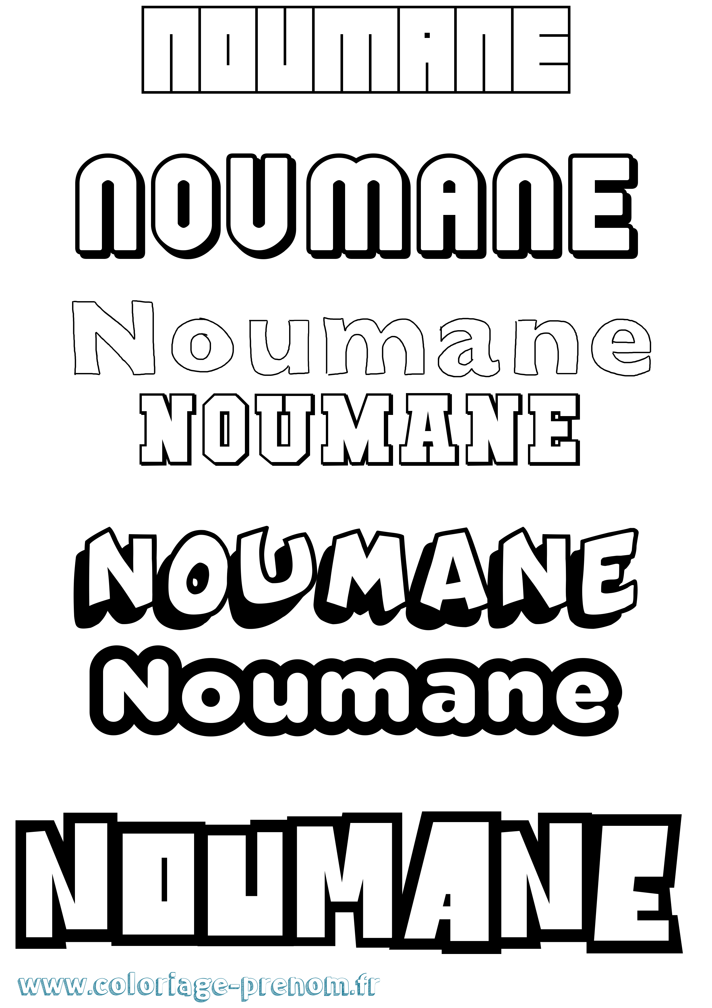 Coloriage Noumane Simple Coloriage prénom Noumane Simple